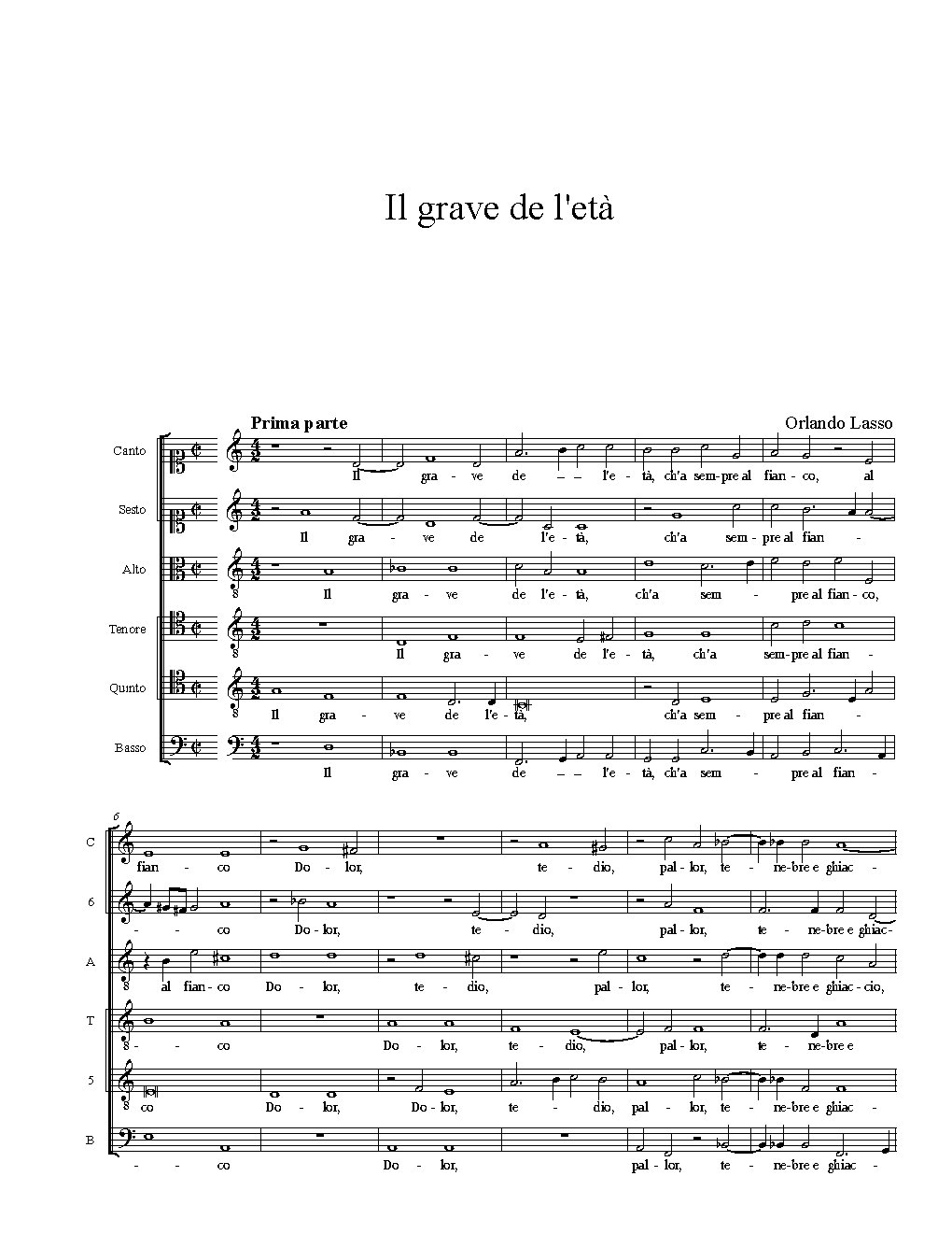 Il grave de l'età - Choir Script PDF Thumbnail