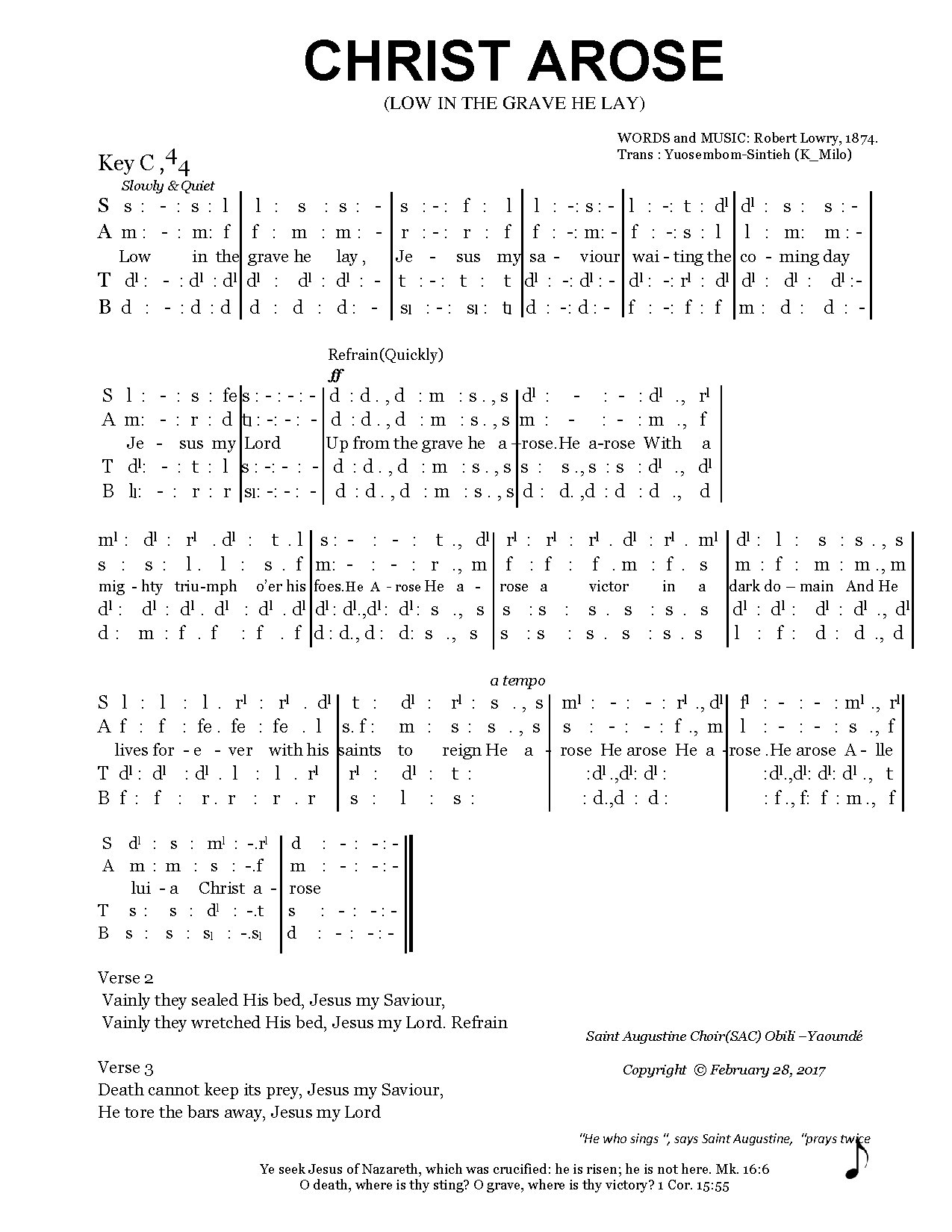 Christ Arose - Download Choir Script PDF