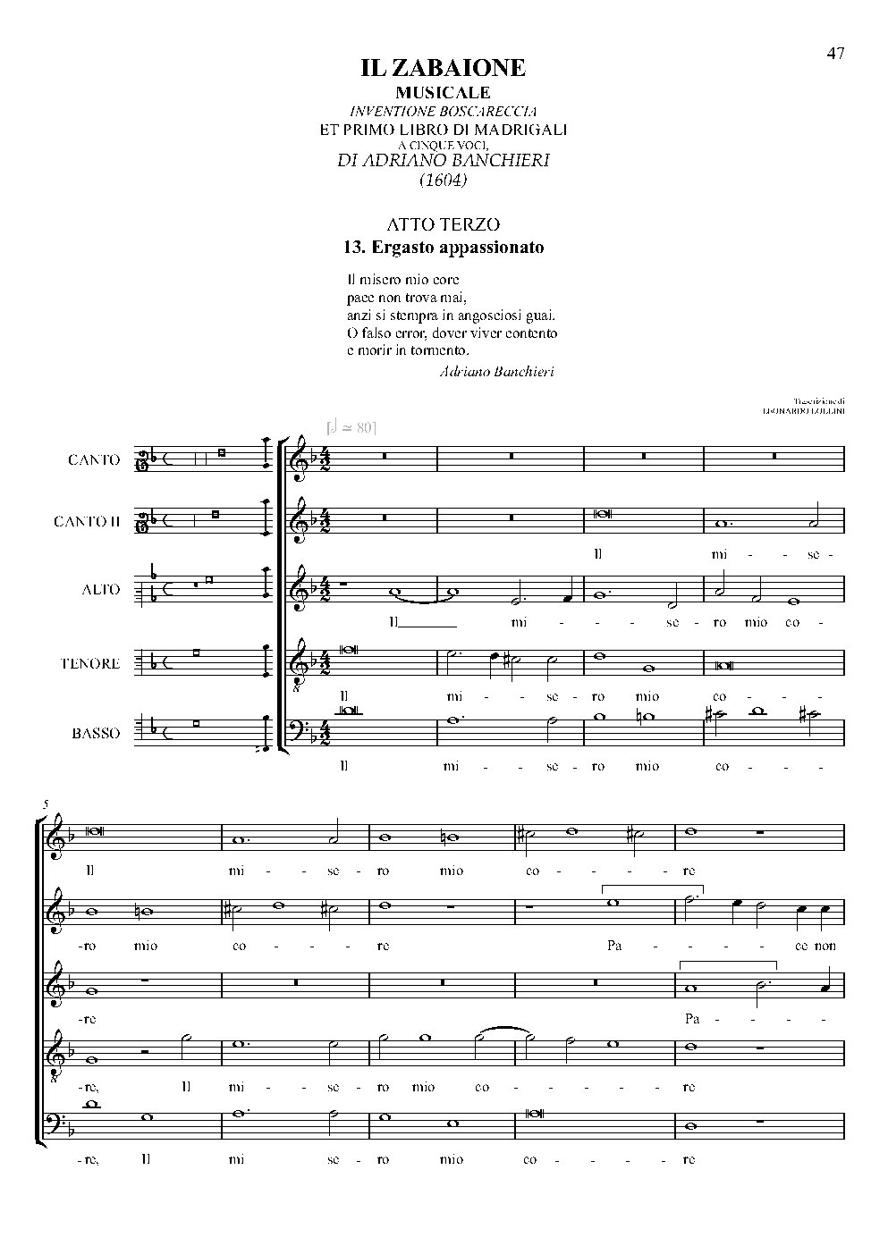 Il mio misero core - Choir Script PDF Thumbnail