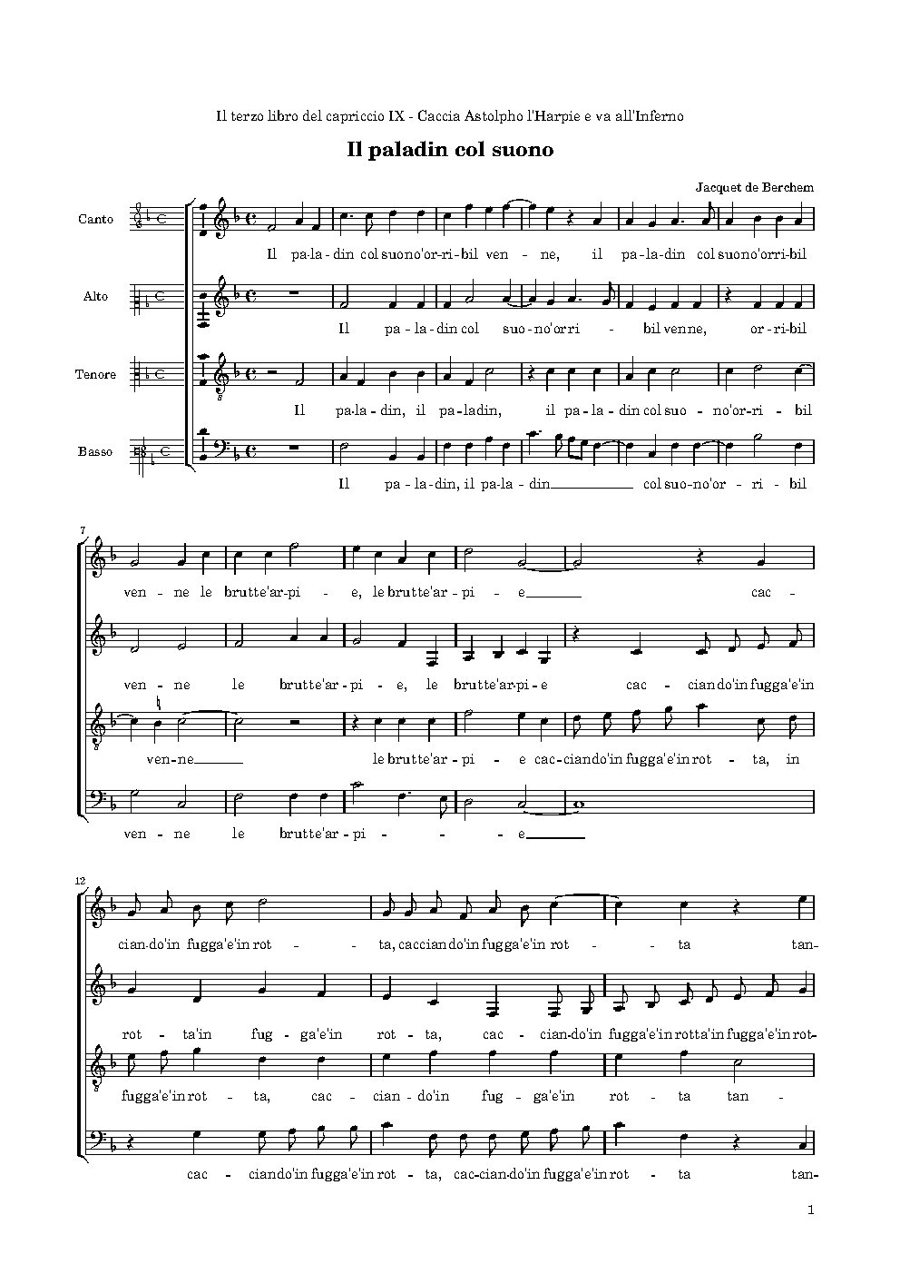 Il paladin col suono - Choir Script PDF Thumbnail