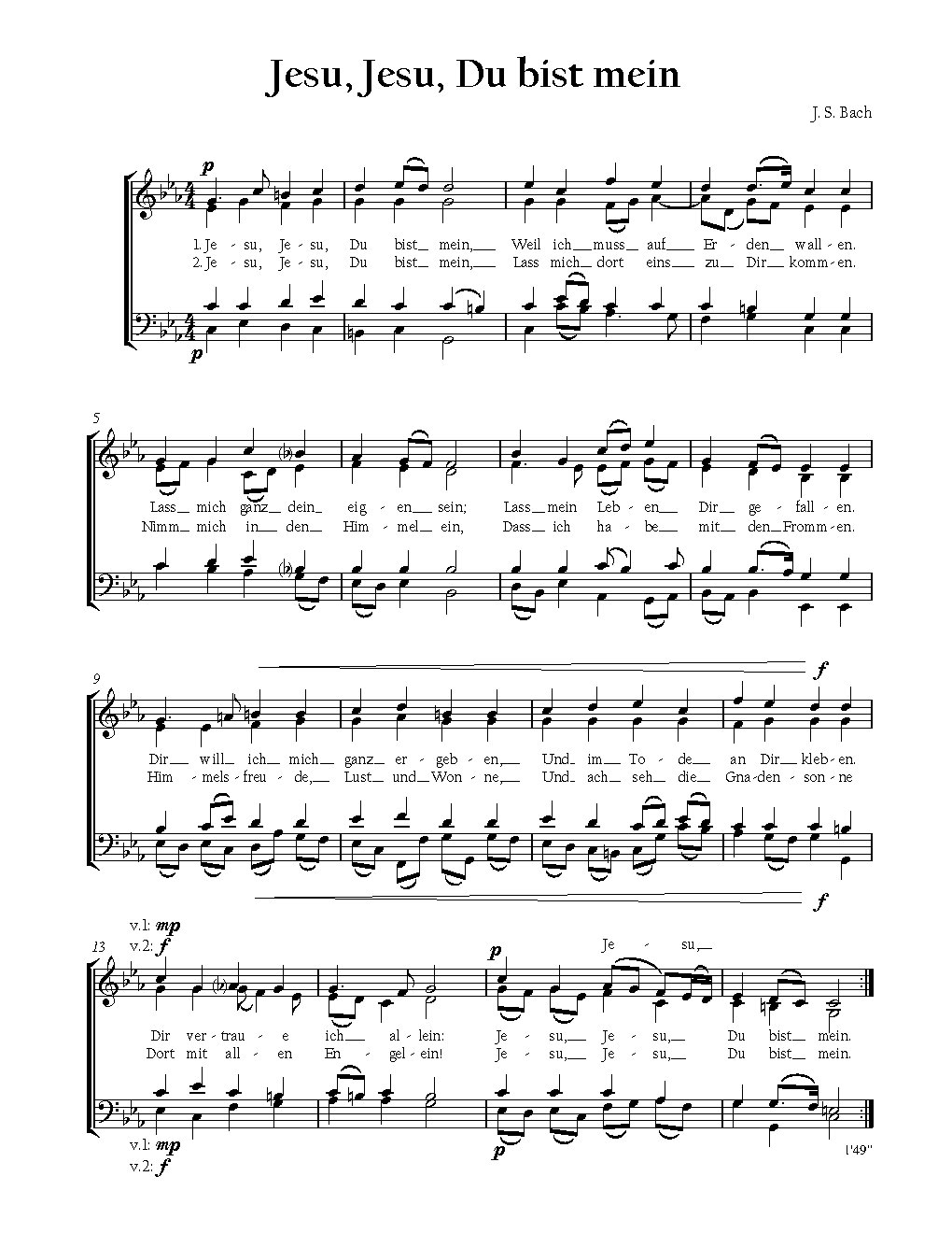 Jesu, Jesu, du bist mein, BWV 357