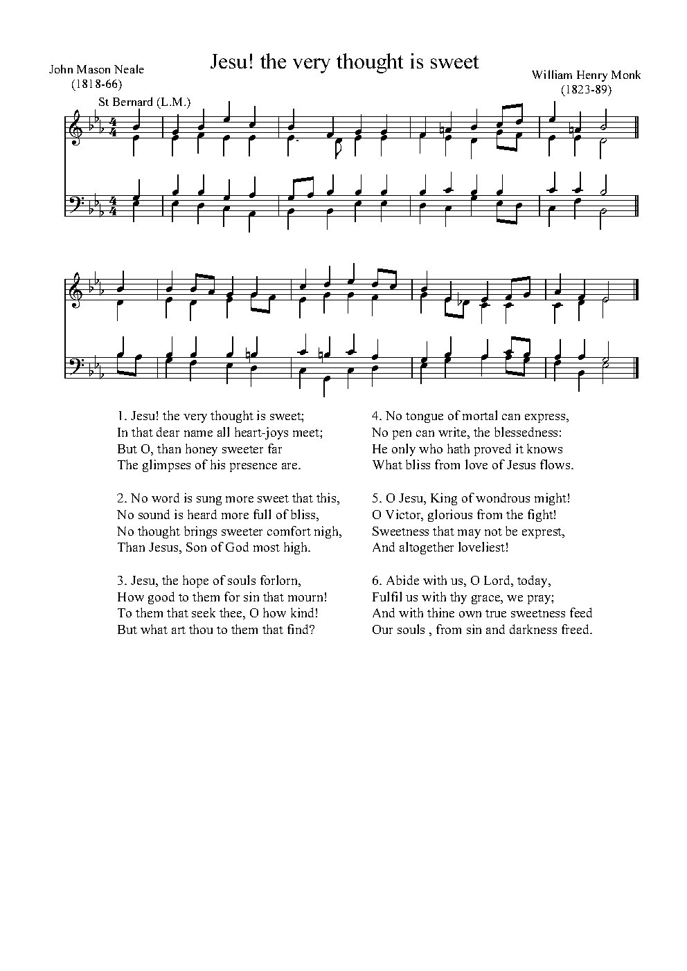 Jesu! the very thought is sweet - Choir Script PDF Thumbnail