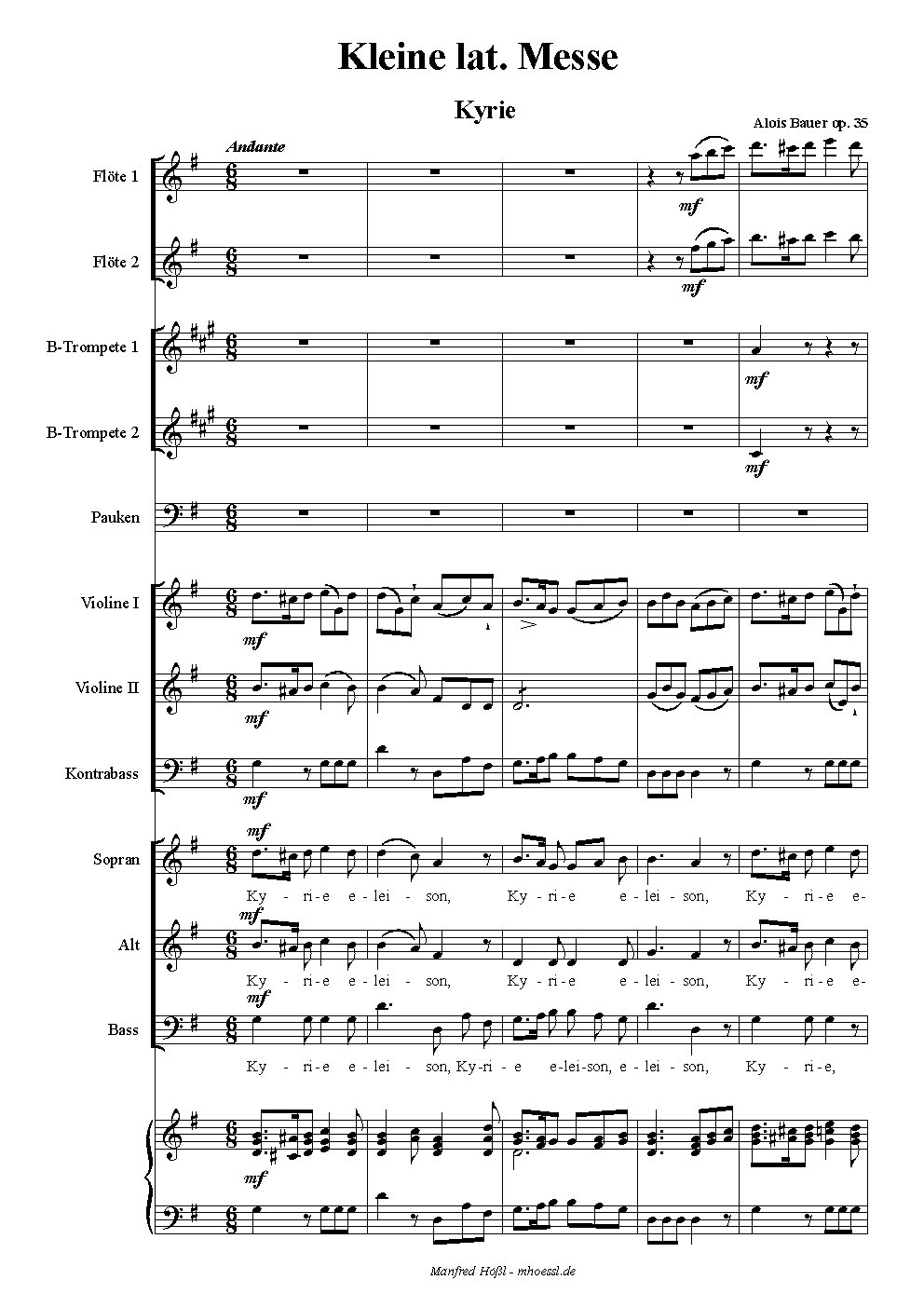 Kleine lateinische Messe, Op. 35, also Missa brevis in G