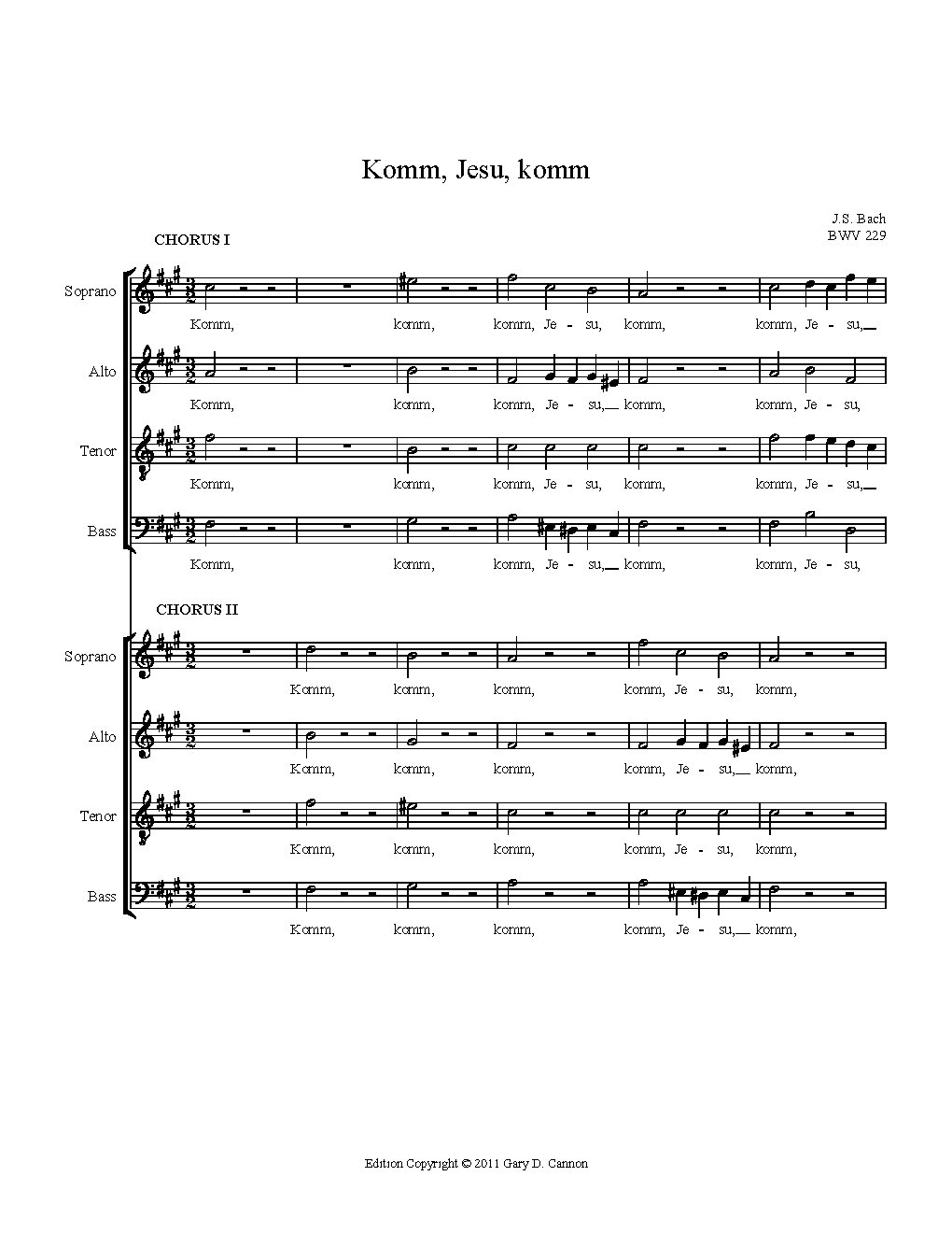 Komm, Jesu, komm, BWV 229