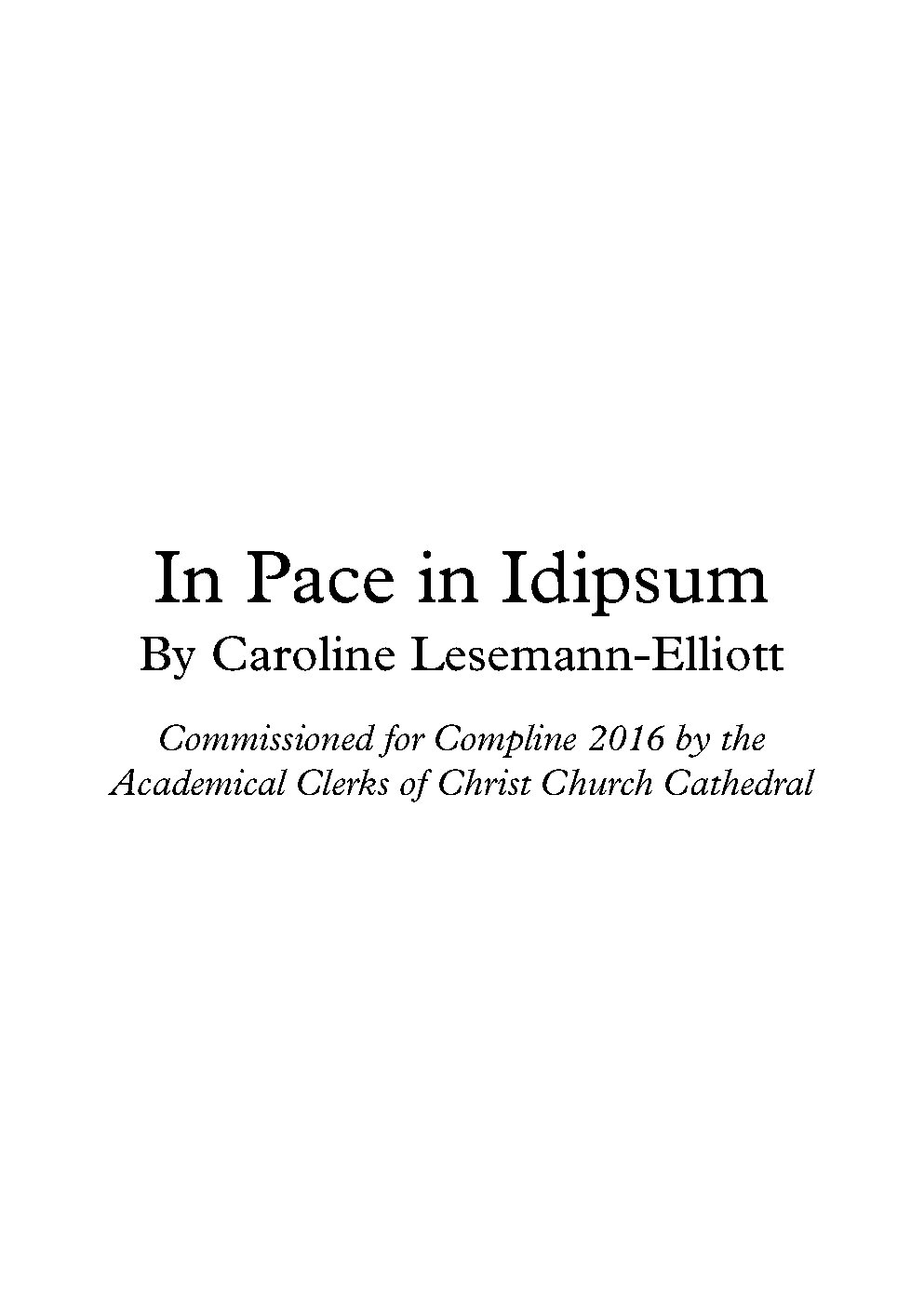 In Pace in Idipsum