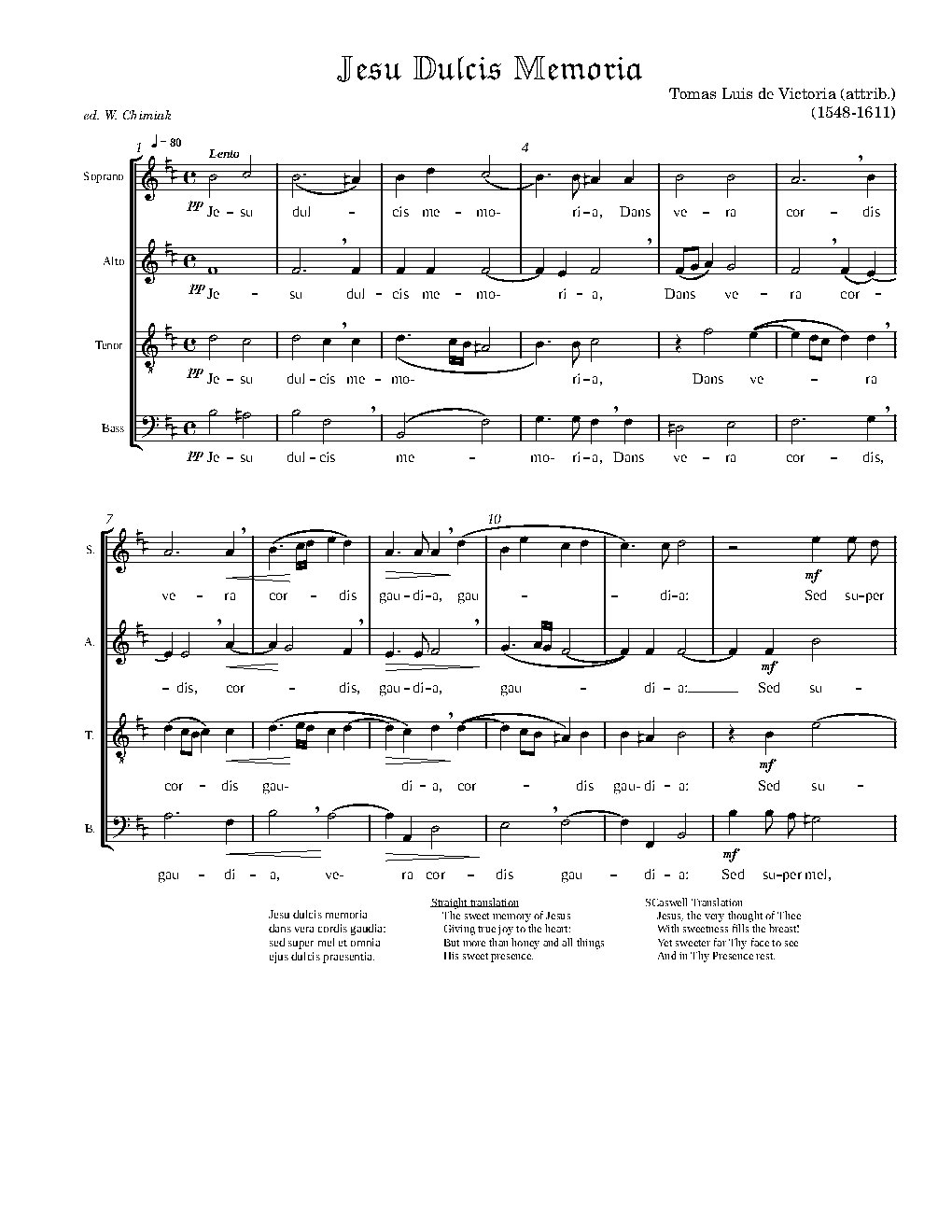 Jesu, dulcis memoria - Choir Script PDF Thumbnail