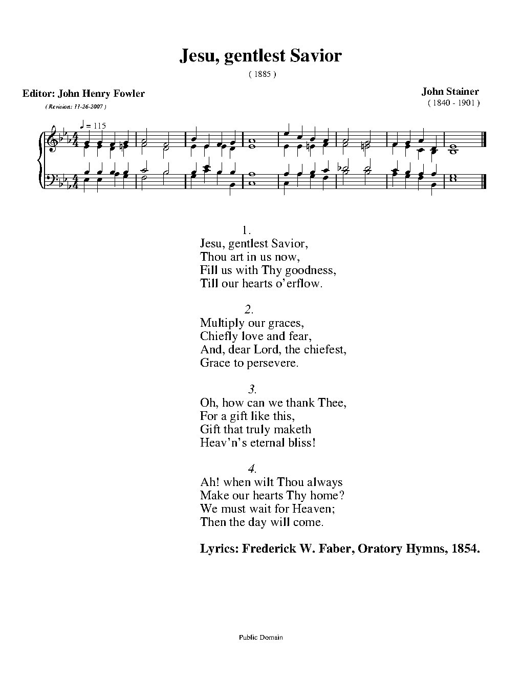 Jesu, gentlest Saviour - Choir Script PDF Thumbnail