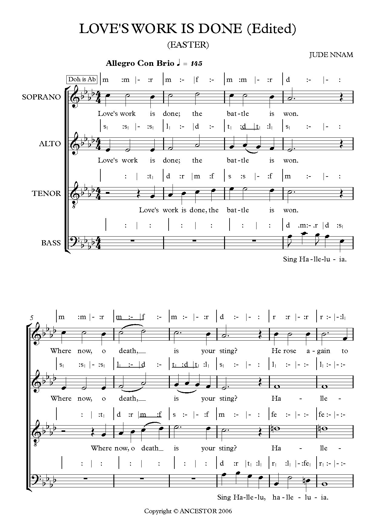 Love S Work Is Done (easter) - Download Choir Script PDF
