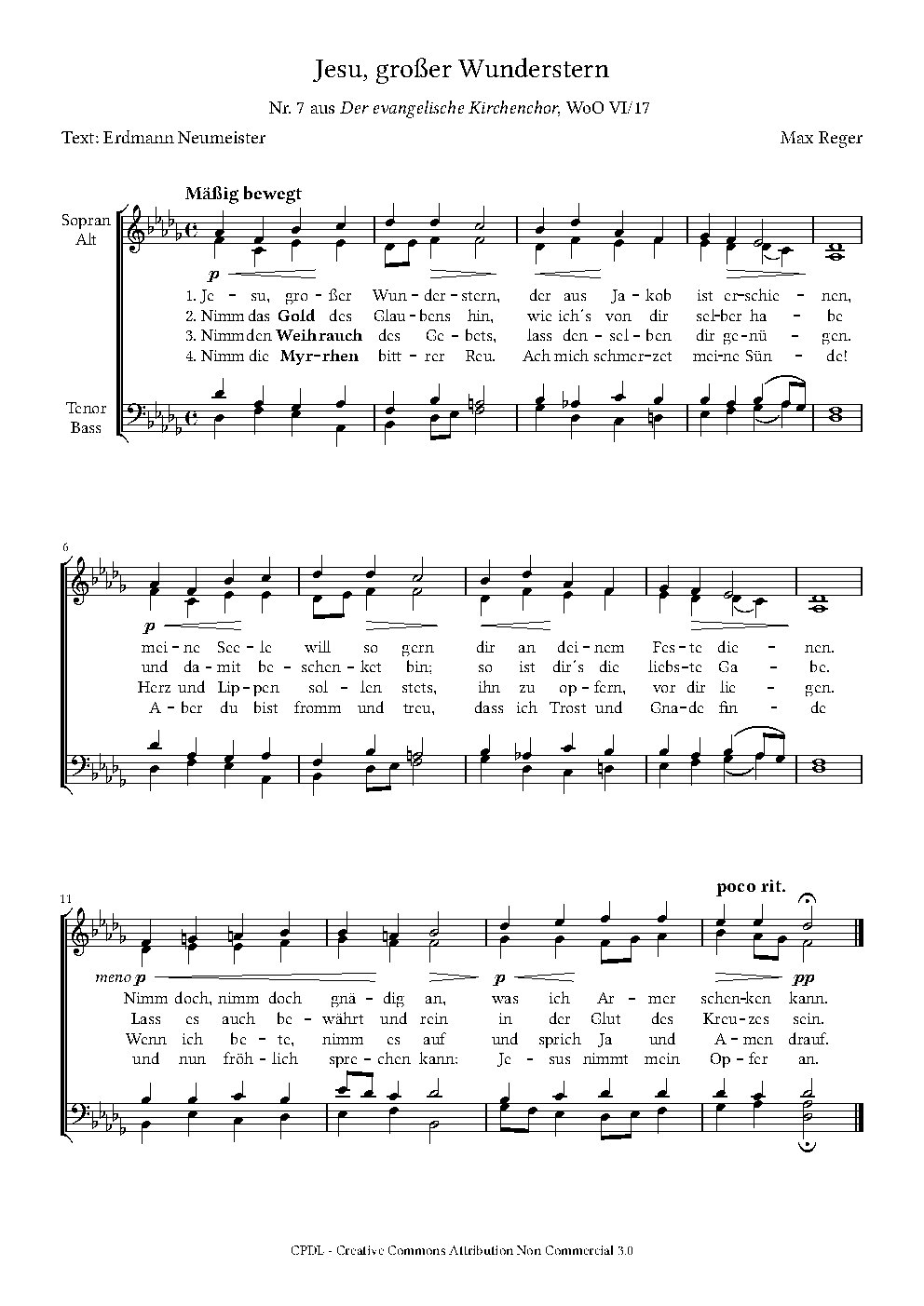 Jesu, großer Wunderstern, WoO VI 17, No. 7