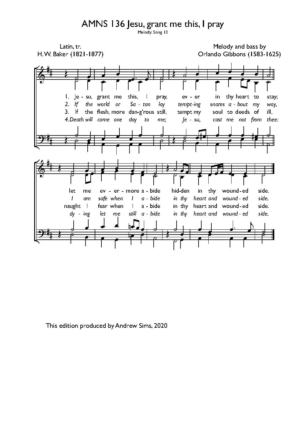 Jesu, grant me this I pray - Choir Script PDF Thumbnail