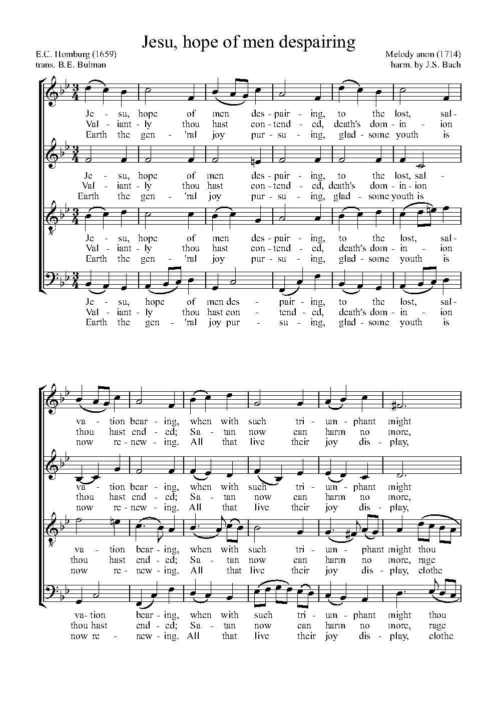 Jesu, hope of men despairing, BWV 475