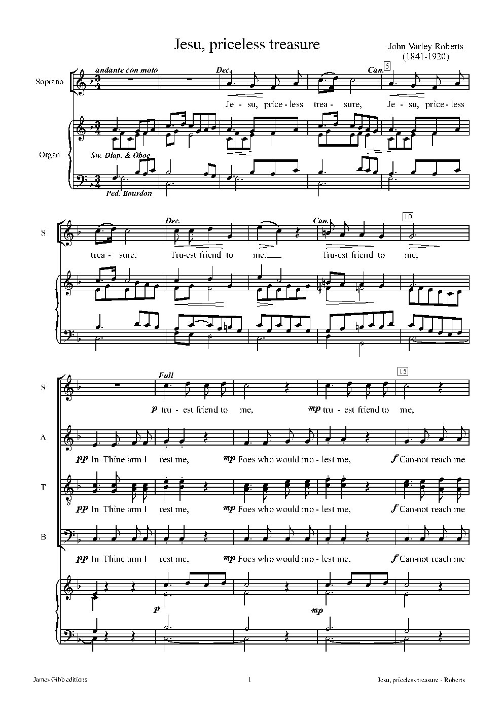 Jesu, priceless treasure - Choir Script PDF Thumbnail