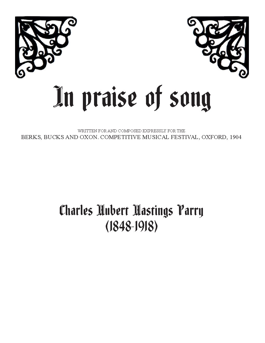 In praise of song