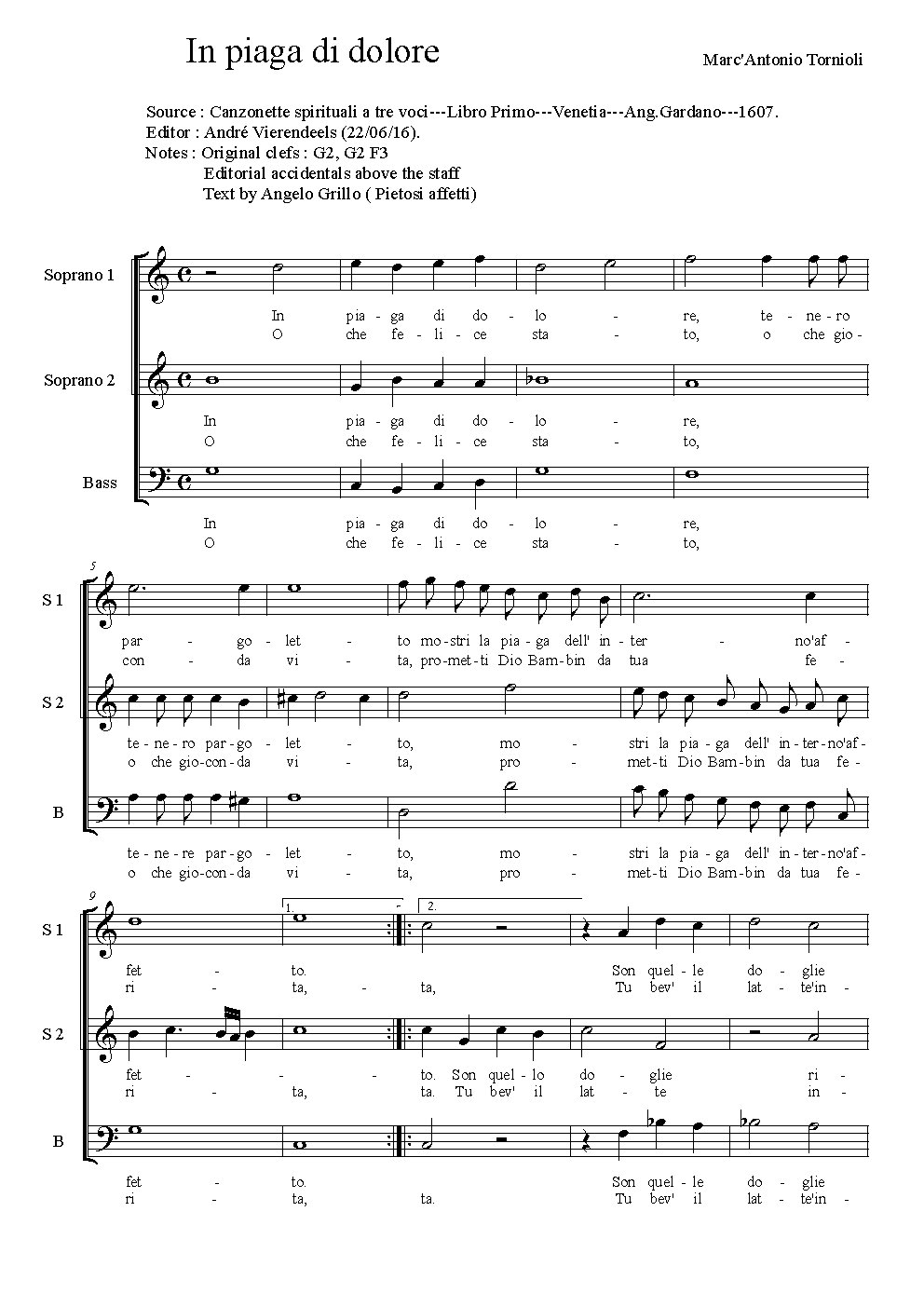 In piaga di dolore