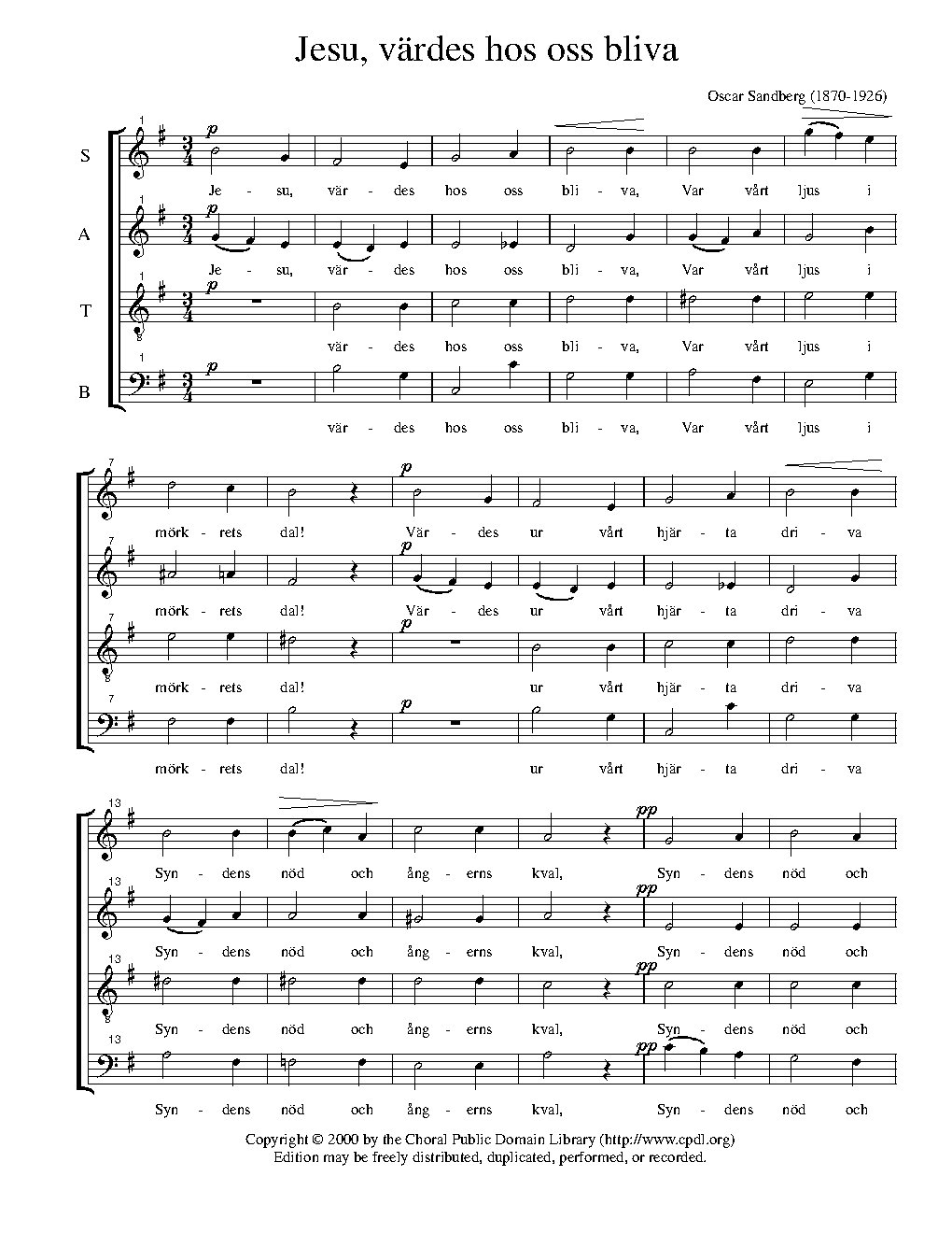 Jesu, värdes hos oss bliva