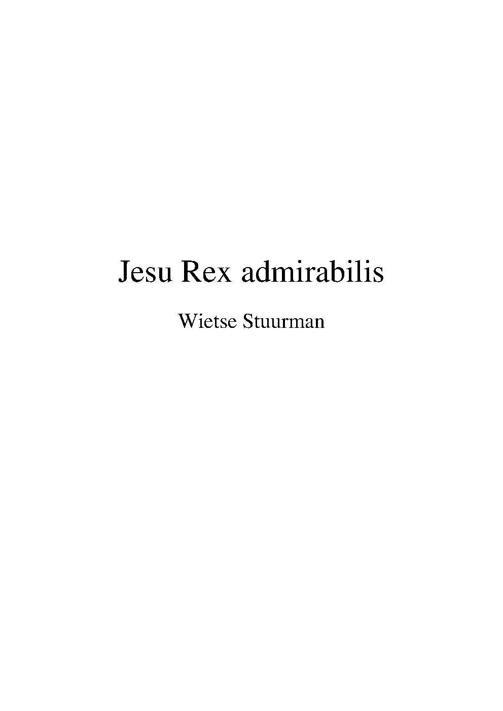 Jesu Rex admirabilis