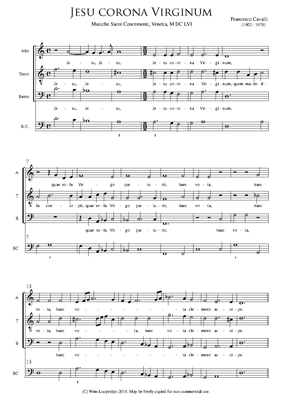Jesu Corona Virginum - Choir Script PDF Thumbnail