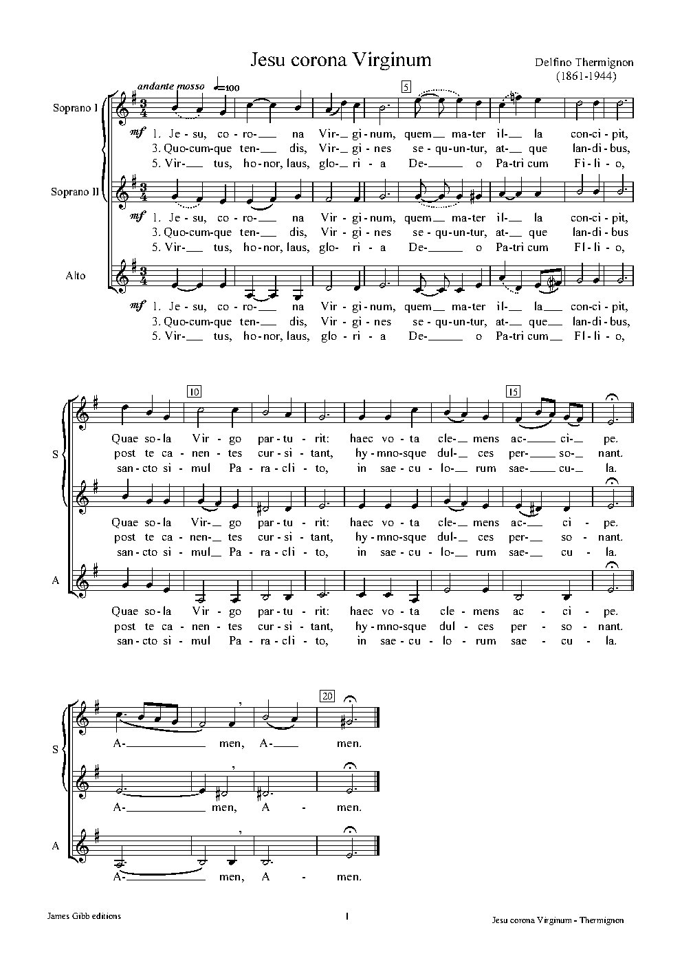 Jesu corona Virginum