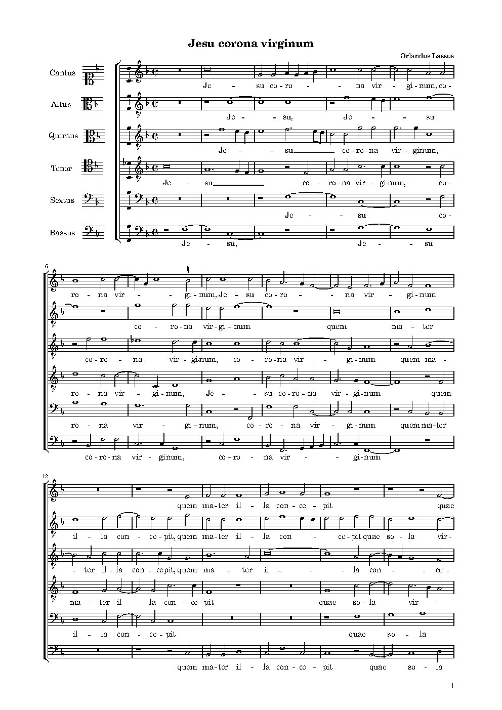 Jesu corona virginum - Choir Script PDF Thumbnail