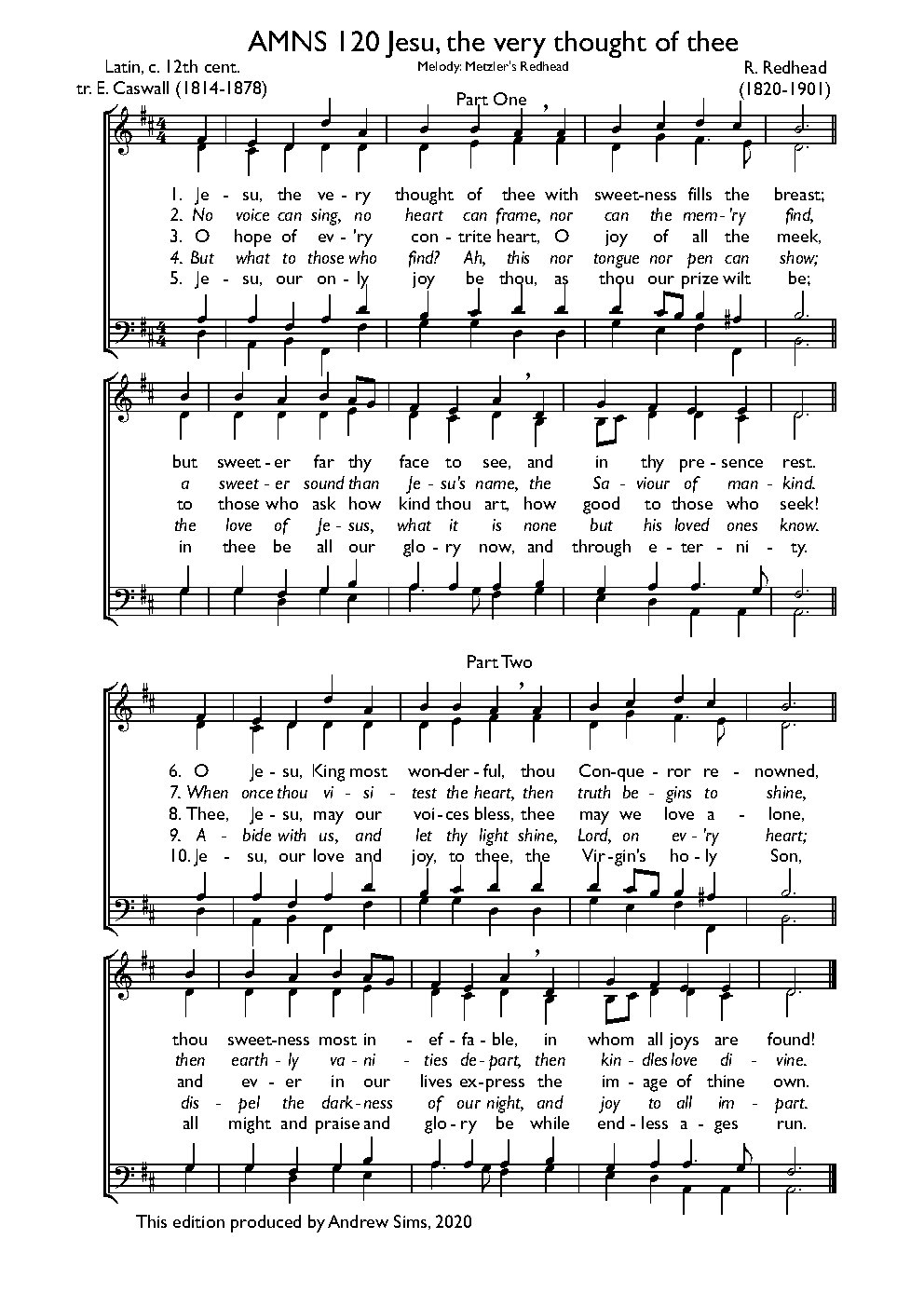 Jesu, the very thought of thee