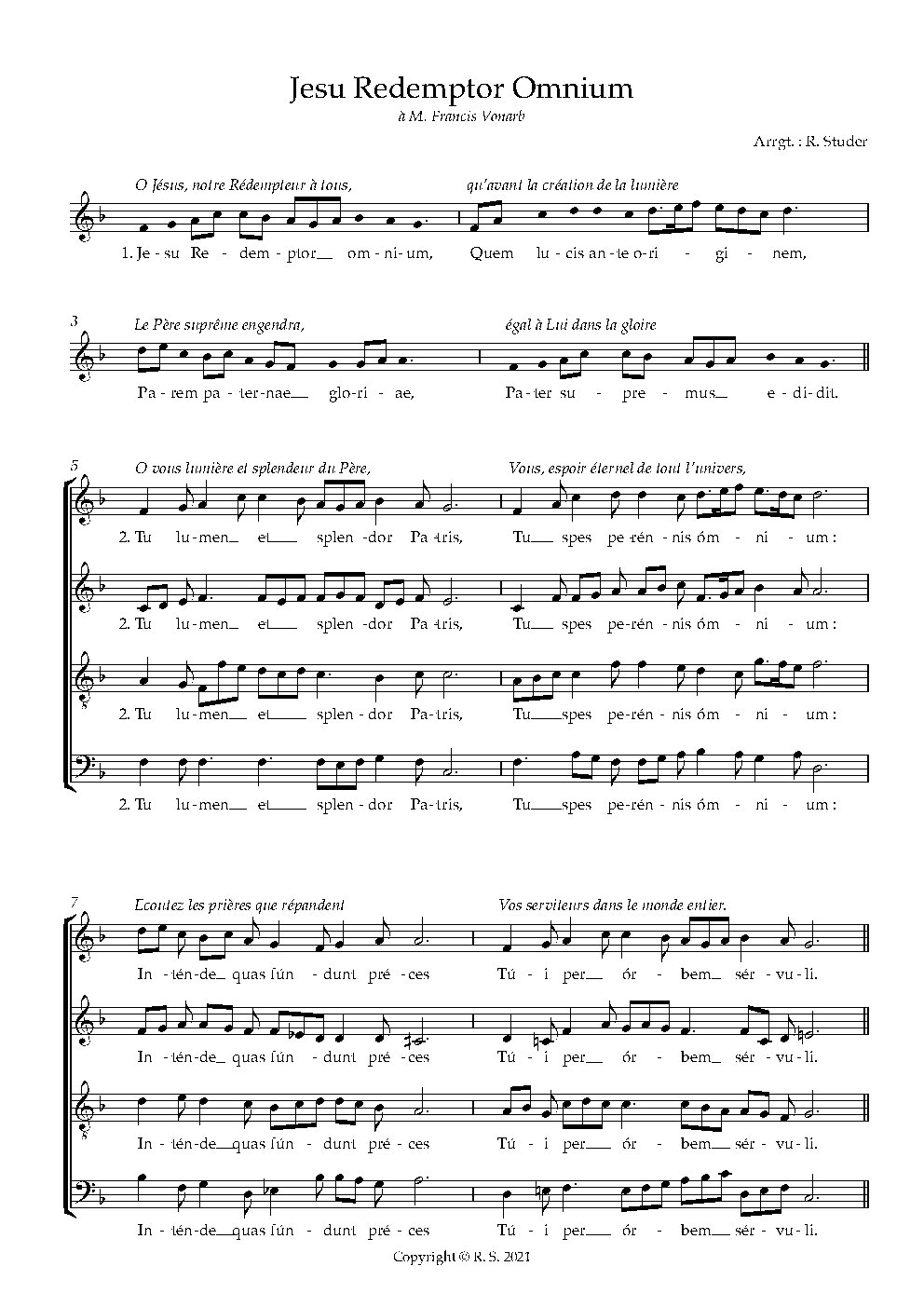 Jesu Redemptor Omnium - Choir Script PDF Thumbnail