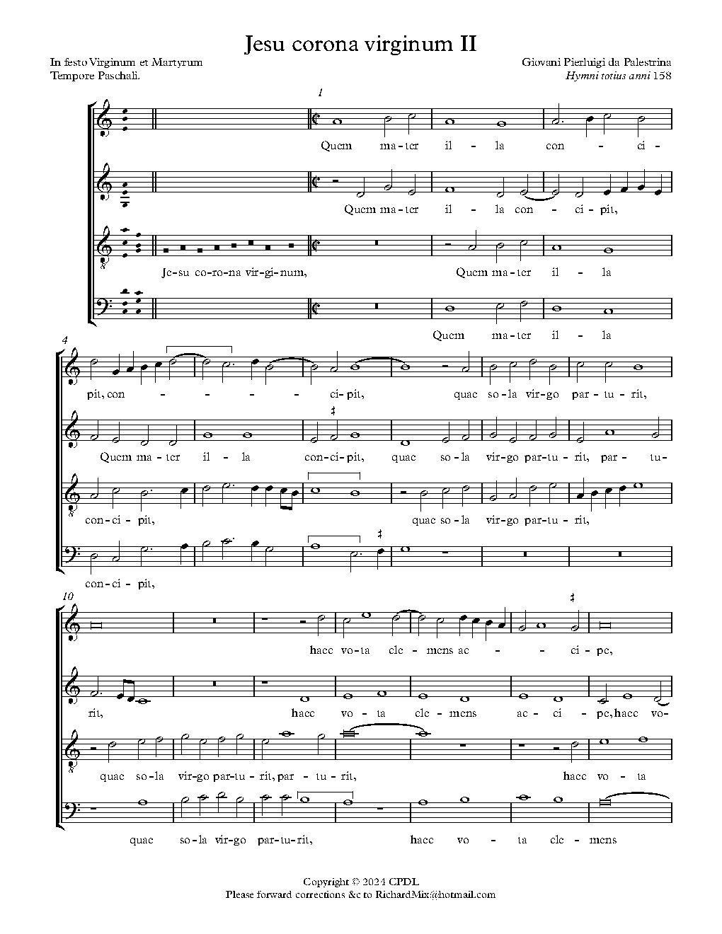 Jesu corona virginum II - Choir Script PDF Thumbnail