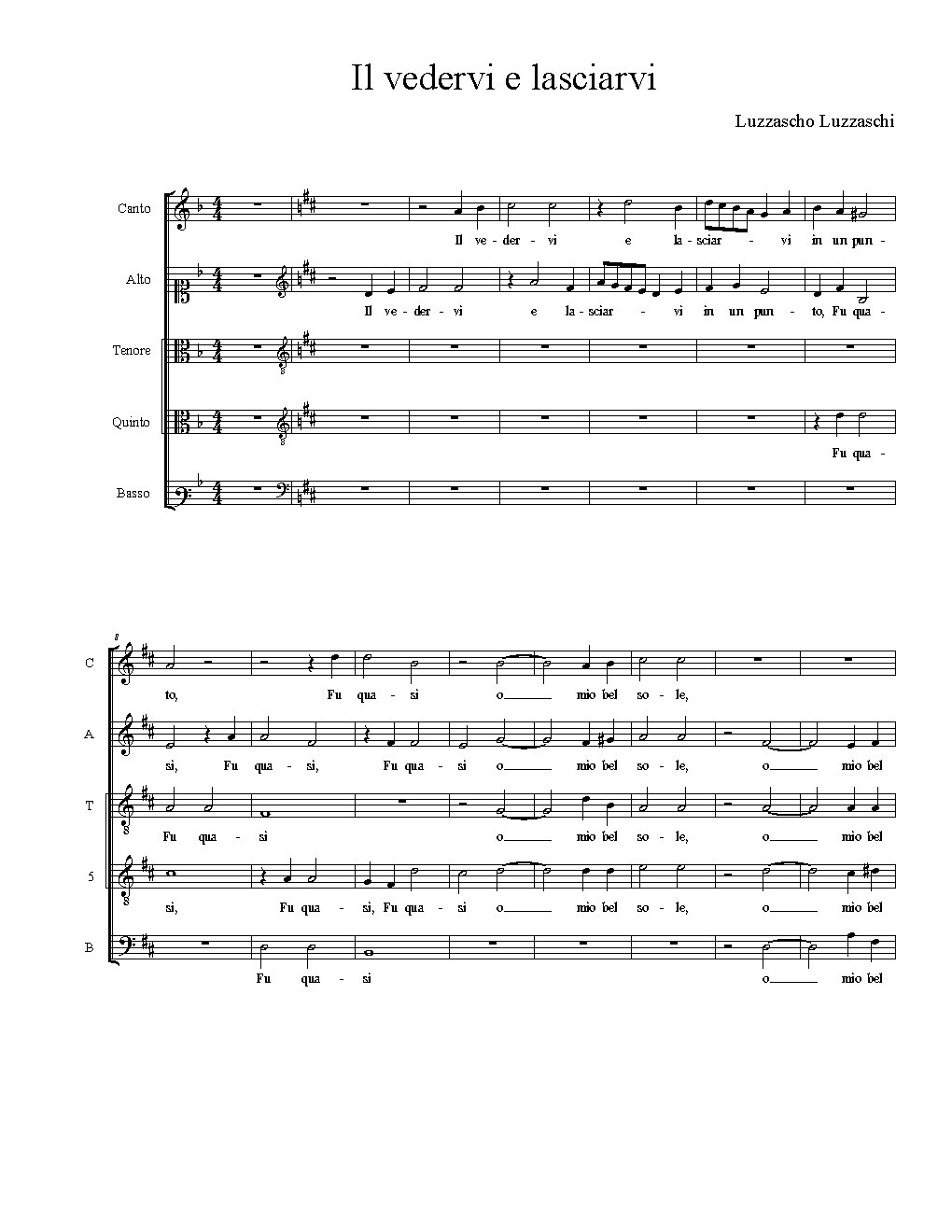 Il vedervi e lasciarvi