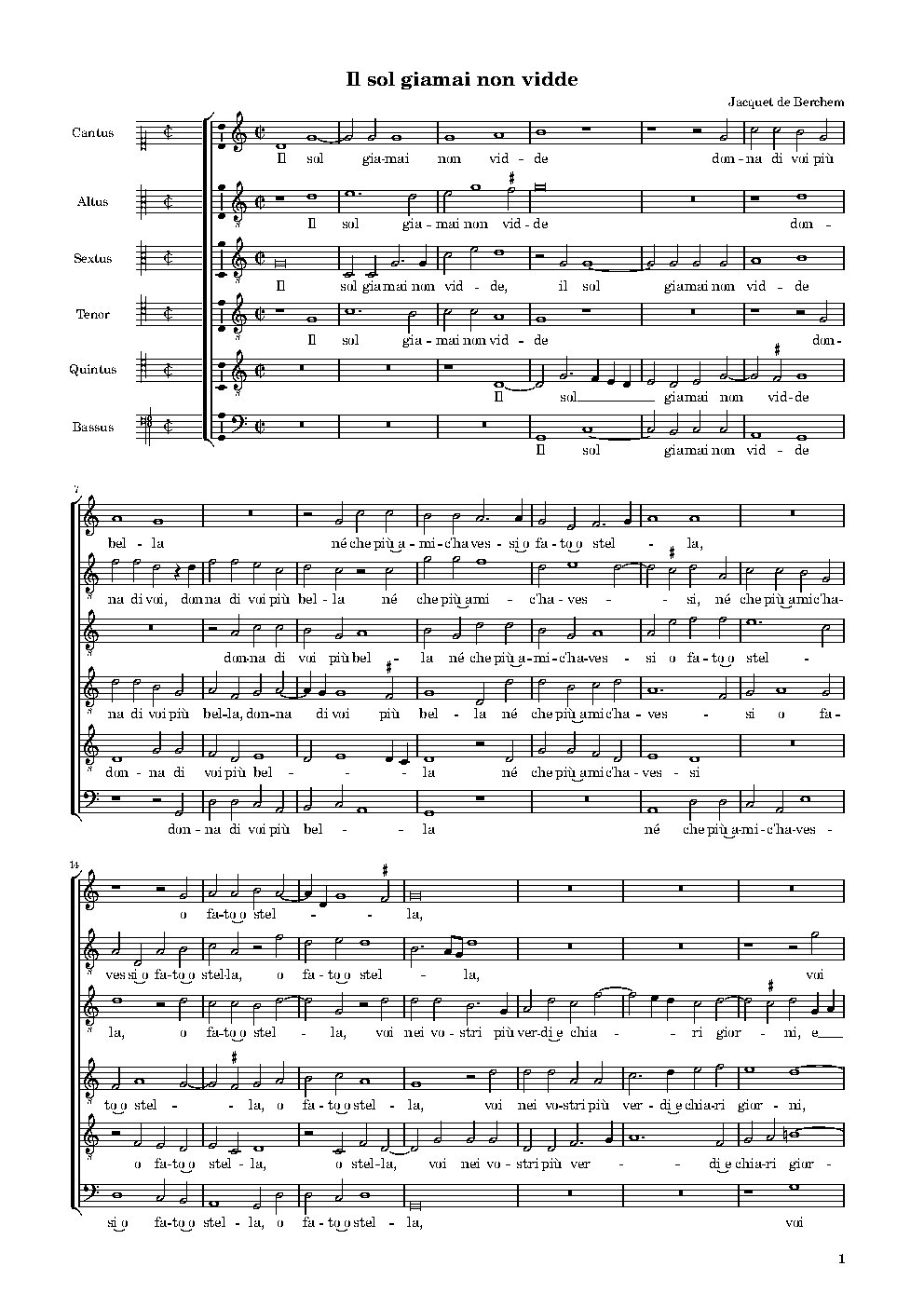 Il sol giamai non vidde - Choir Script PDF Thumbnail