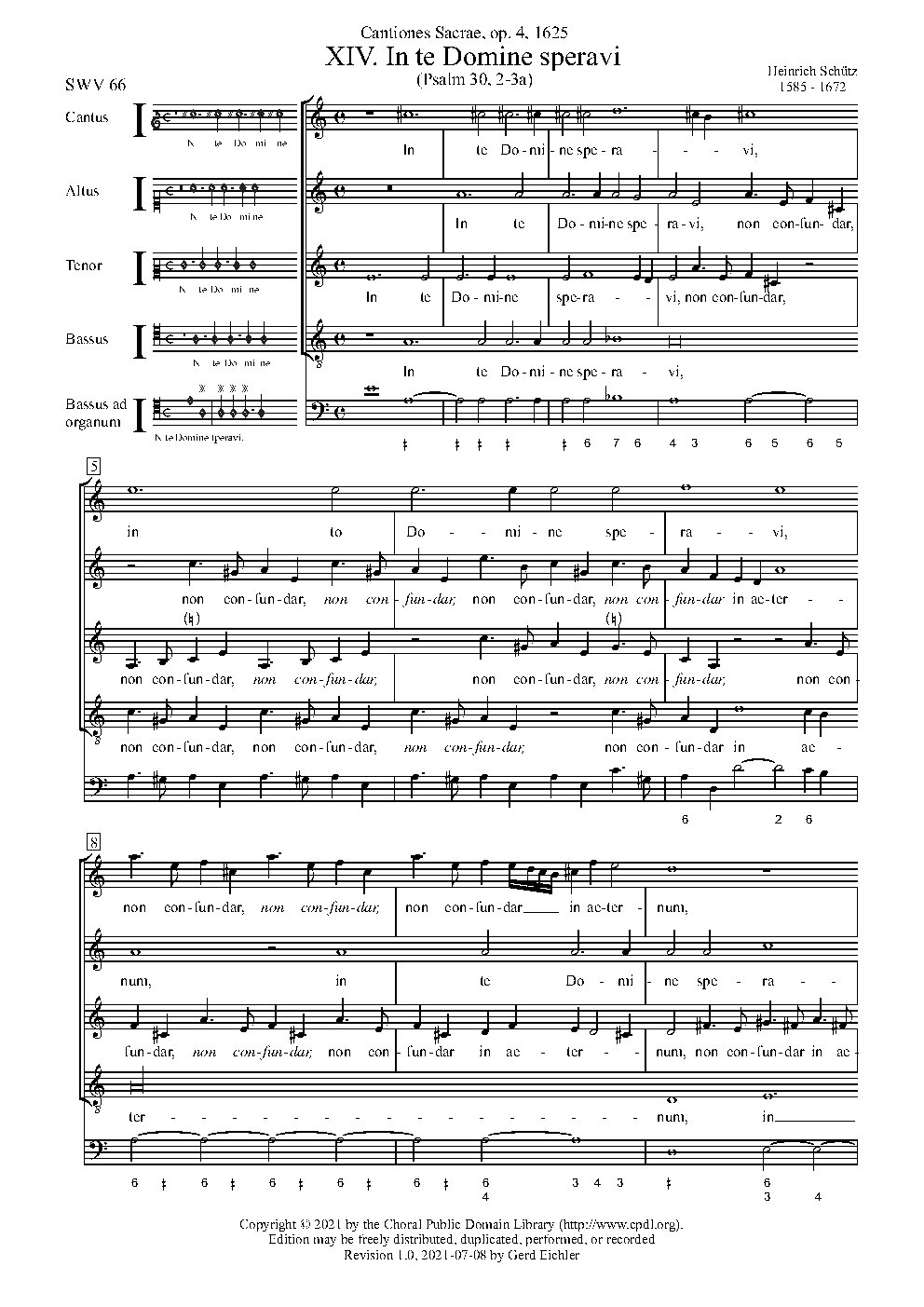 In te Domine speravi, SWV 66