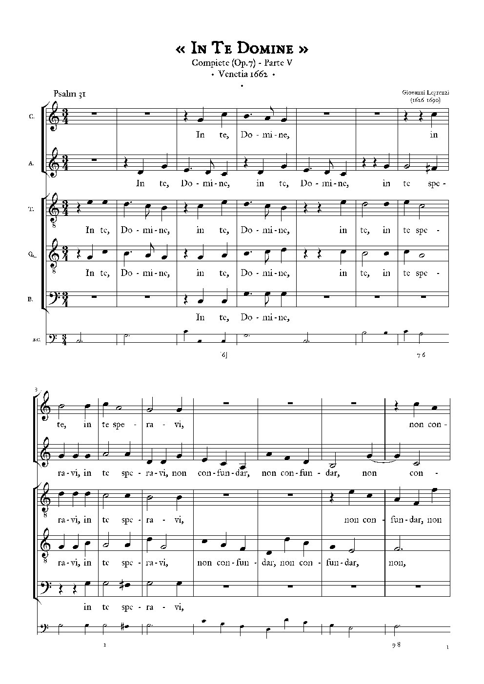 In Te Domine - Choir Script PDF Thumbnail