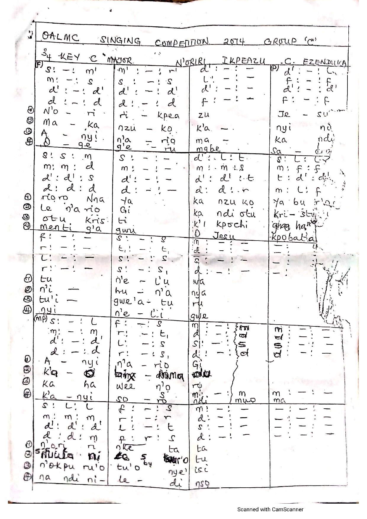 N Oriri Ikpeazu ~ C. Ezenduka - Download Choir Script PDF