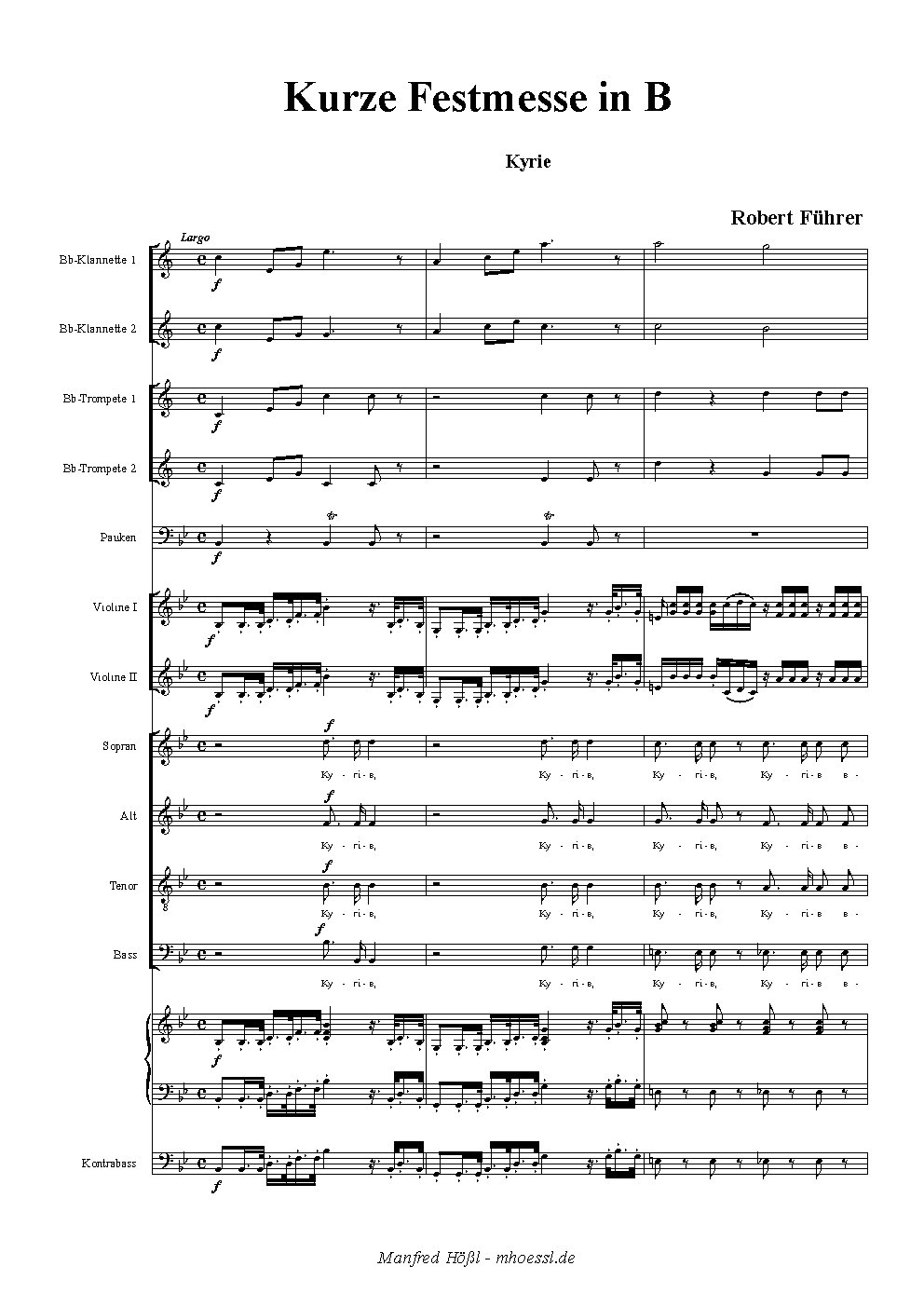 Kurze Festmesse in B flat - Choir Script PDF Thumbnail