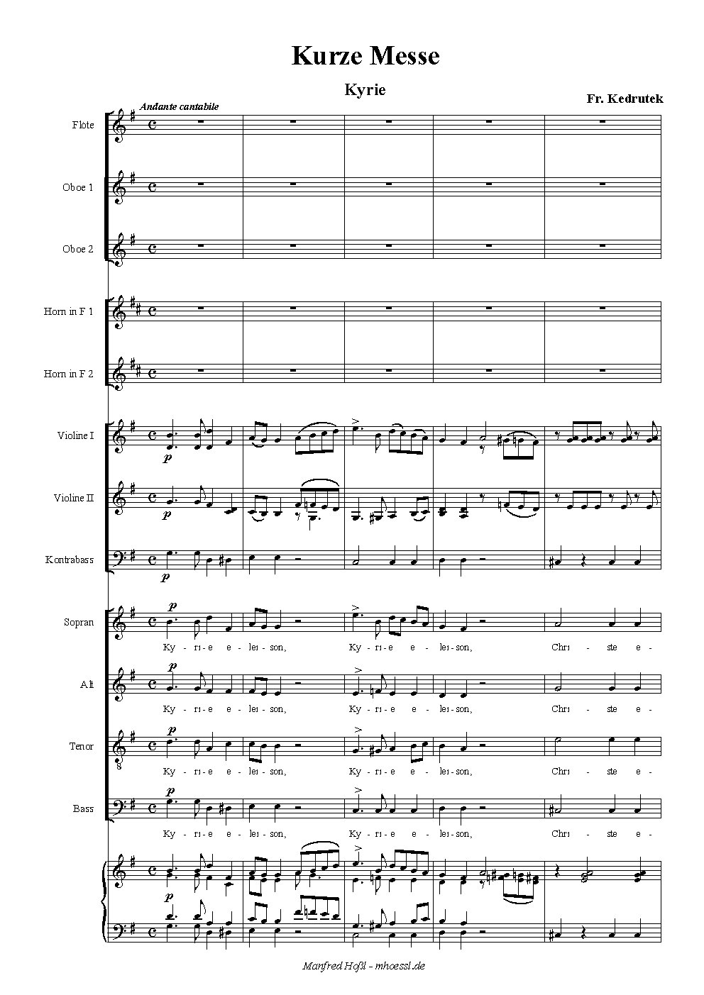 Kurze Messe in G - Choir Script PDF Thumbnail