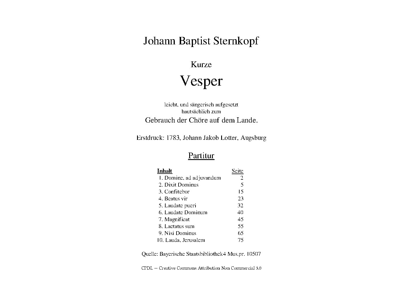 Psalmen aus Vesperae solemnis