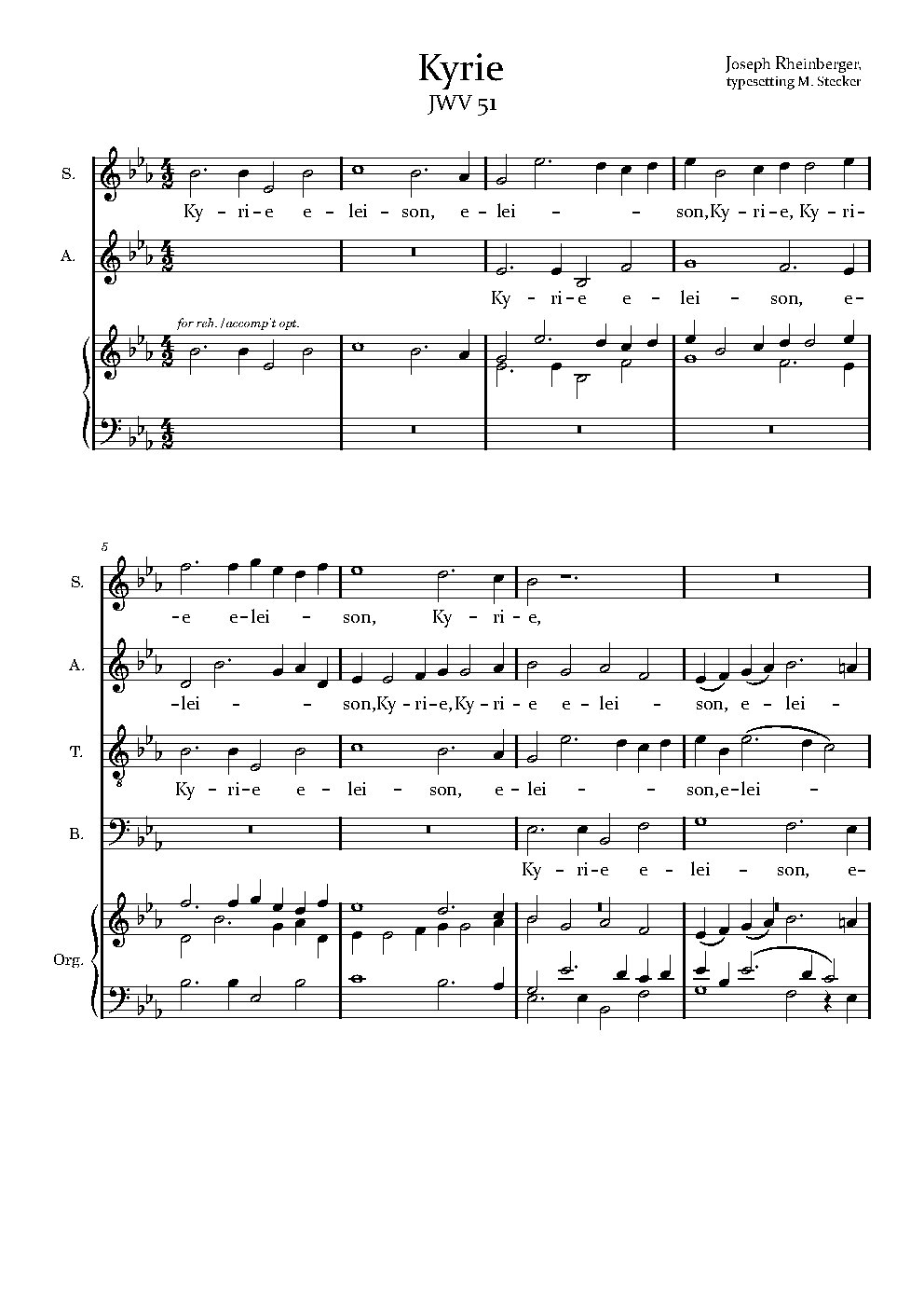 Kyrie, JWV 51 - Choir Script PDF Thumbnail