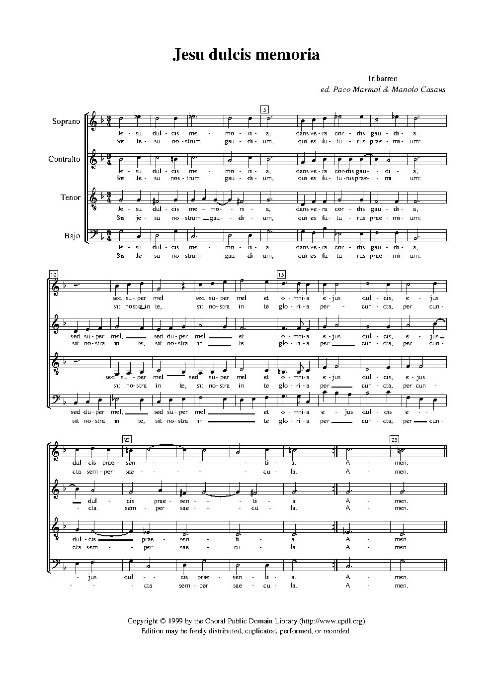 Jesu dulcis memoria - Choir Script PDF Thumbnail