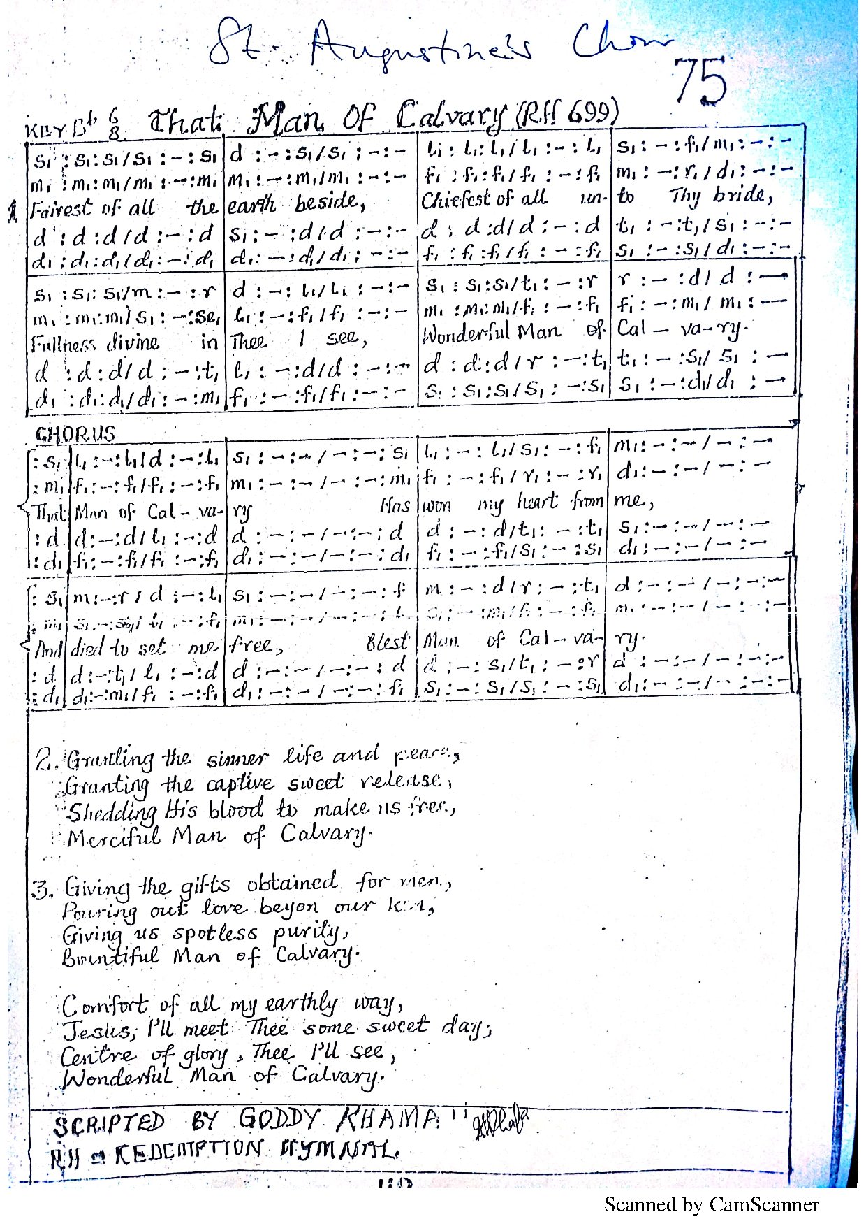 That Man Of Calvary - Download Choir Script PDF