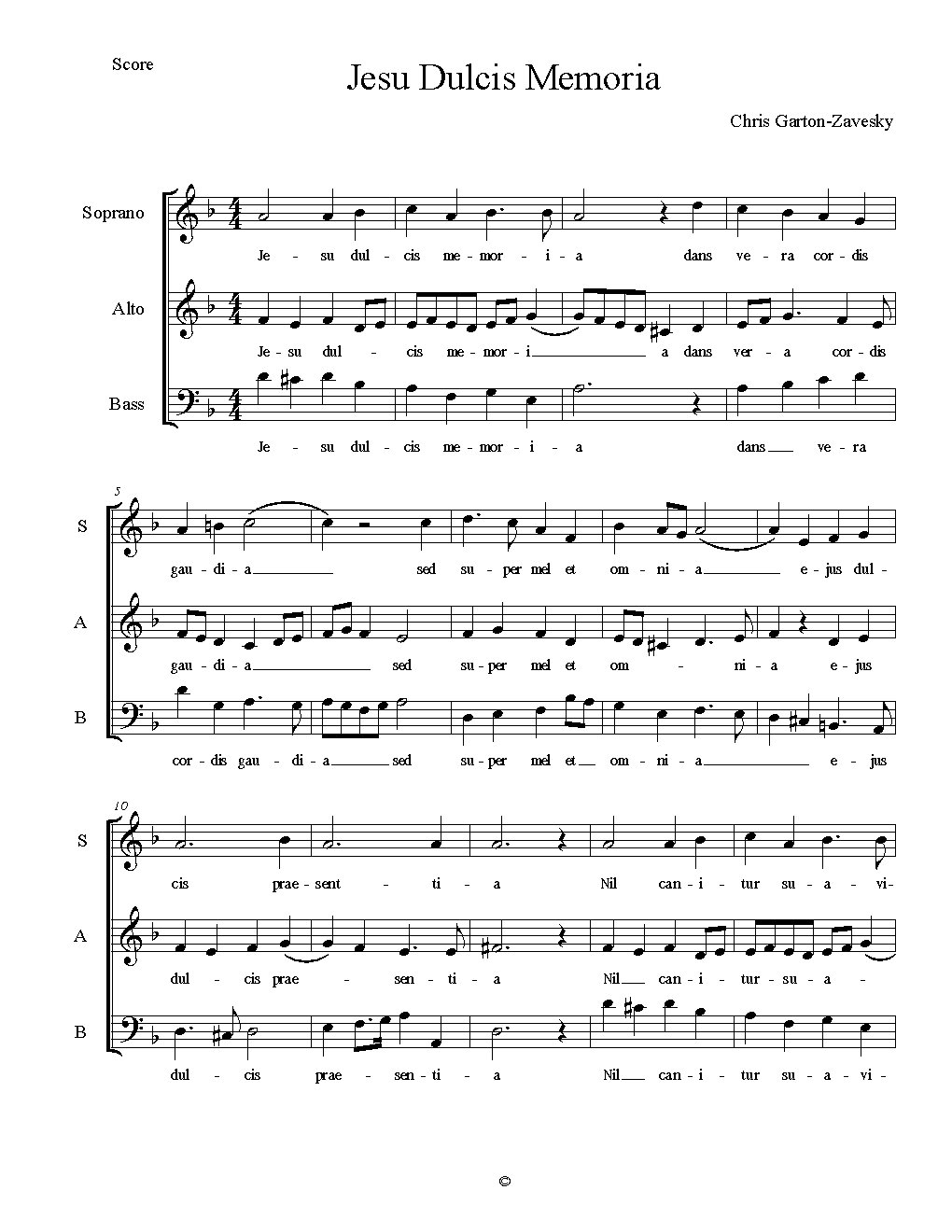 Jesu Dulcis Memoria