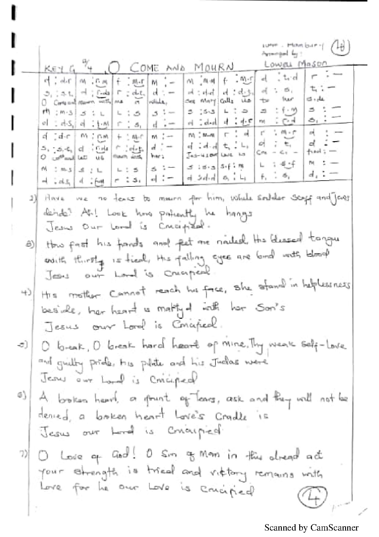 O Come And Mourn - Download Choir Script PDF