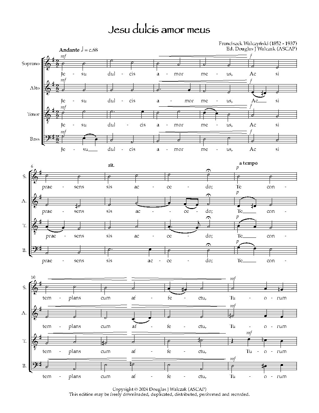 Jesu dulcis amor meus II - Choir Script PDF Thumbnail