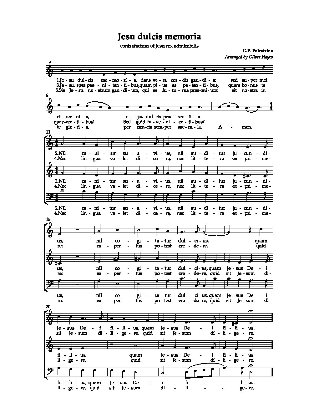Jesu dulcis memoria (from Jesu rex)