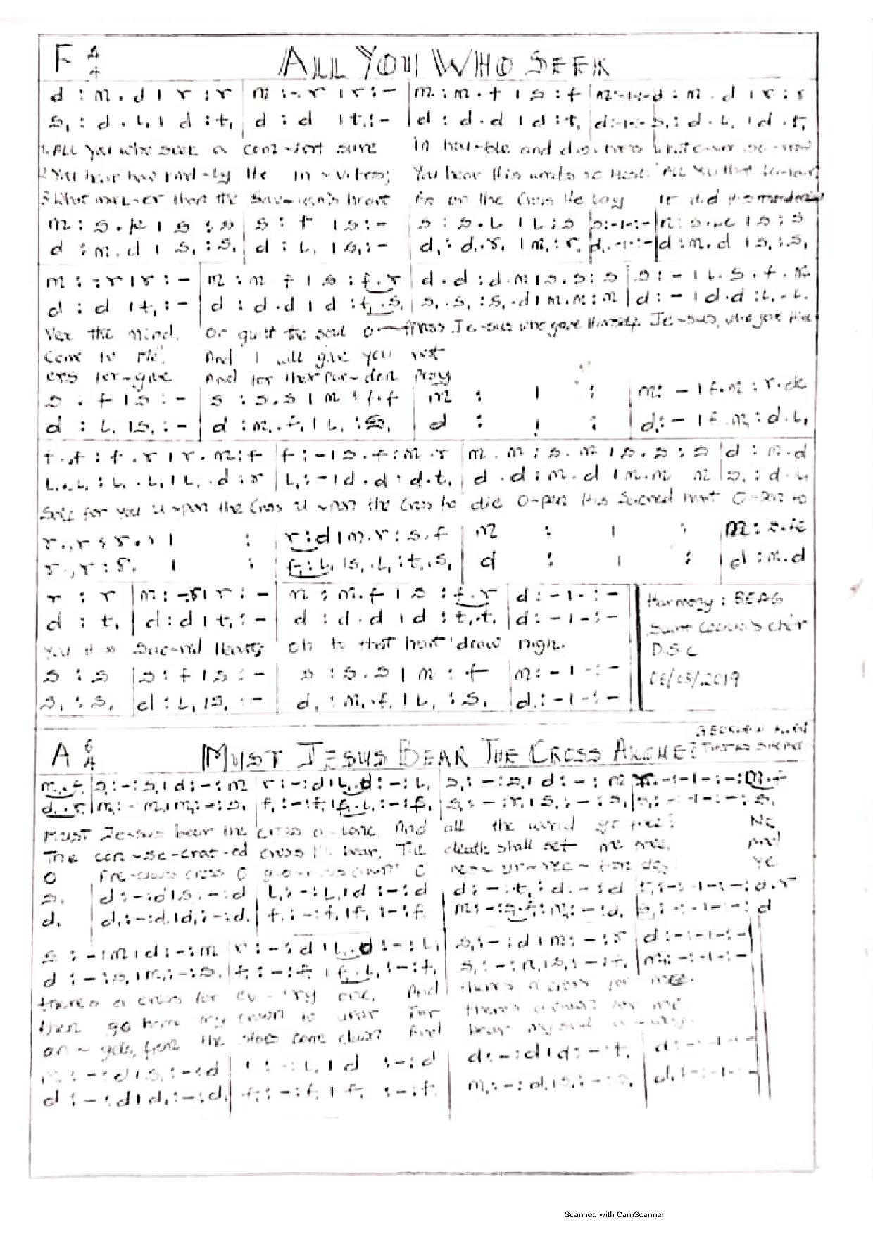 All You Who Seek - Download Choir Script PDF