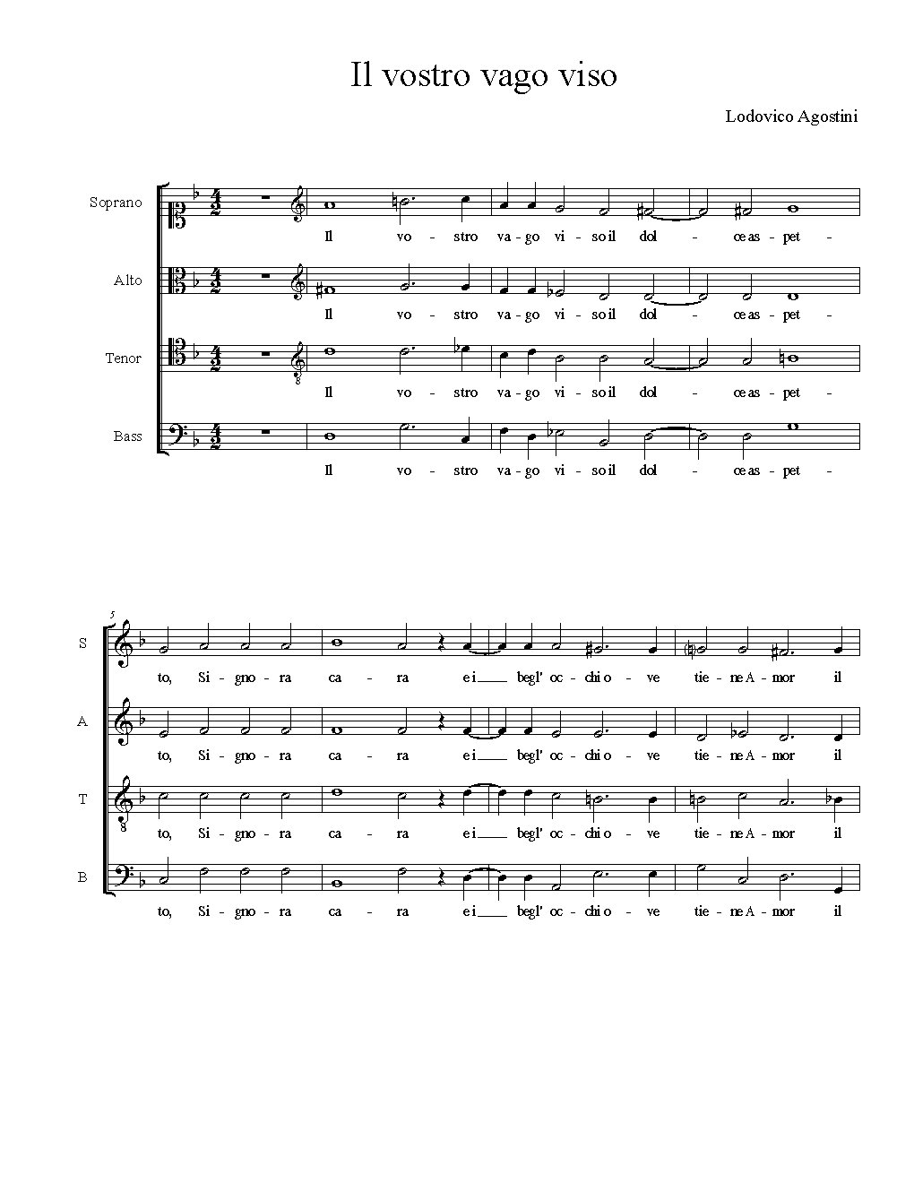 Il vostro vago viso - Choir Script PDF Thumbnail