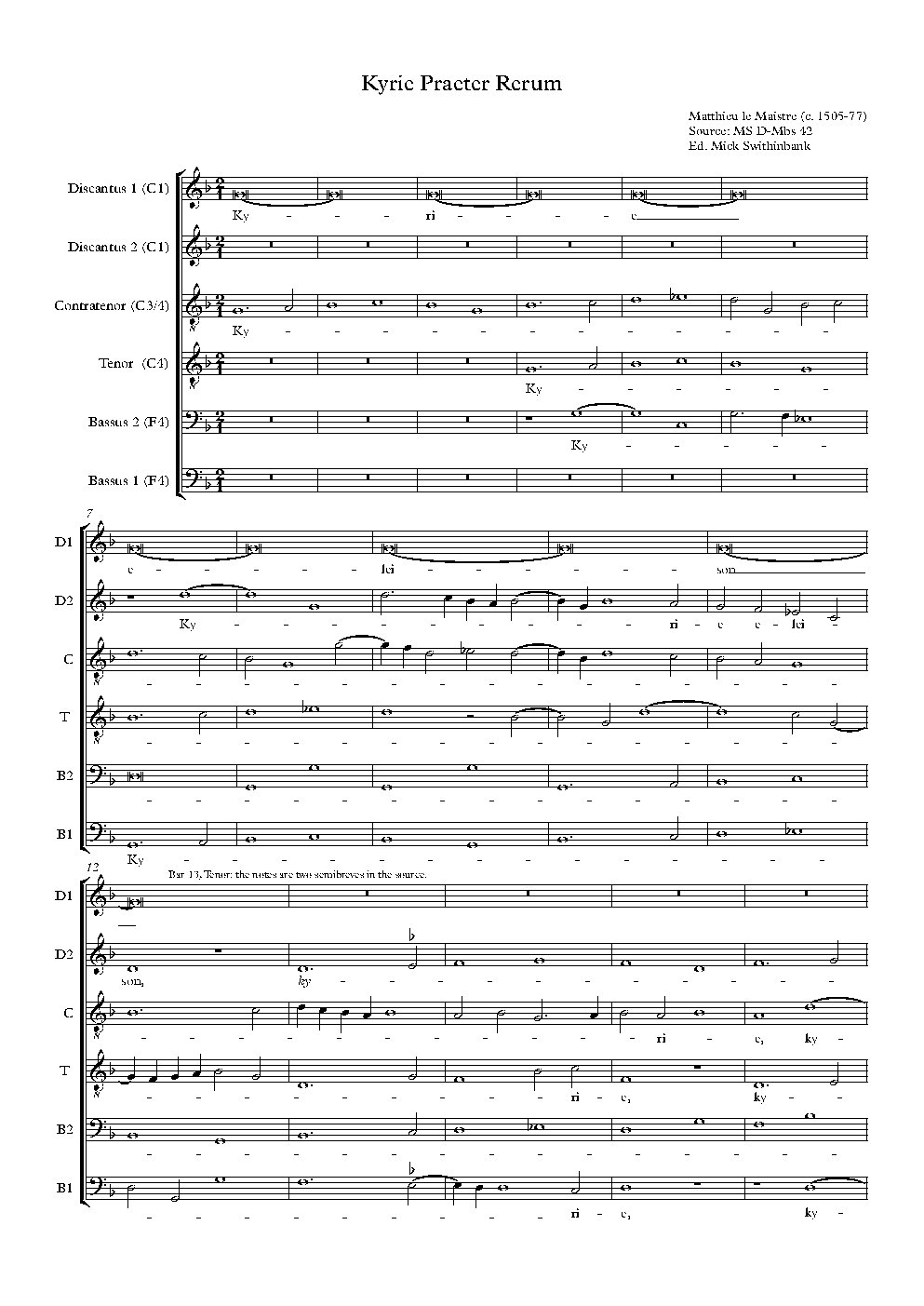 Missa Praeter rerum