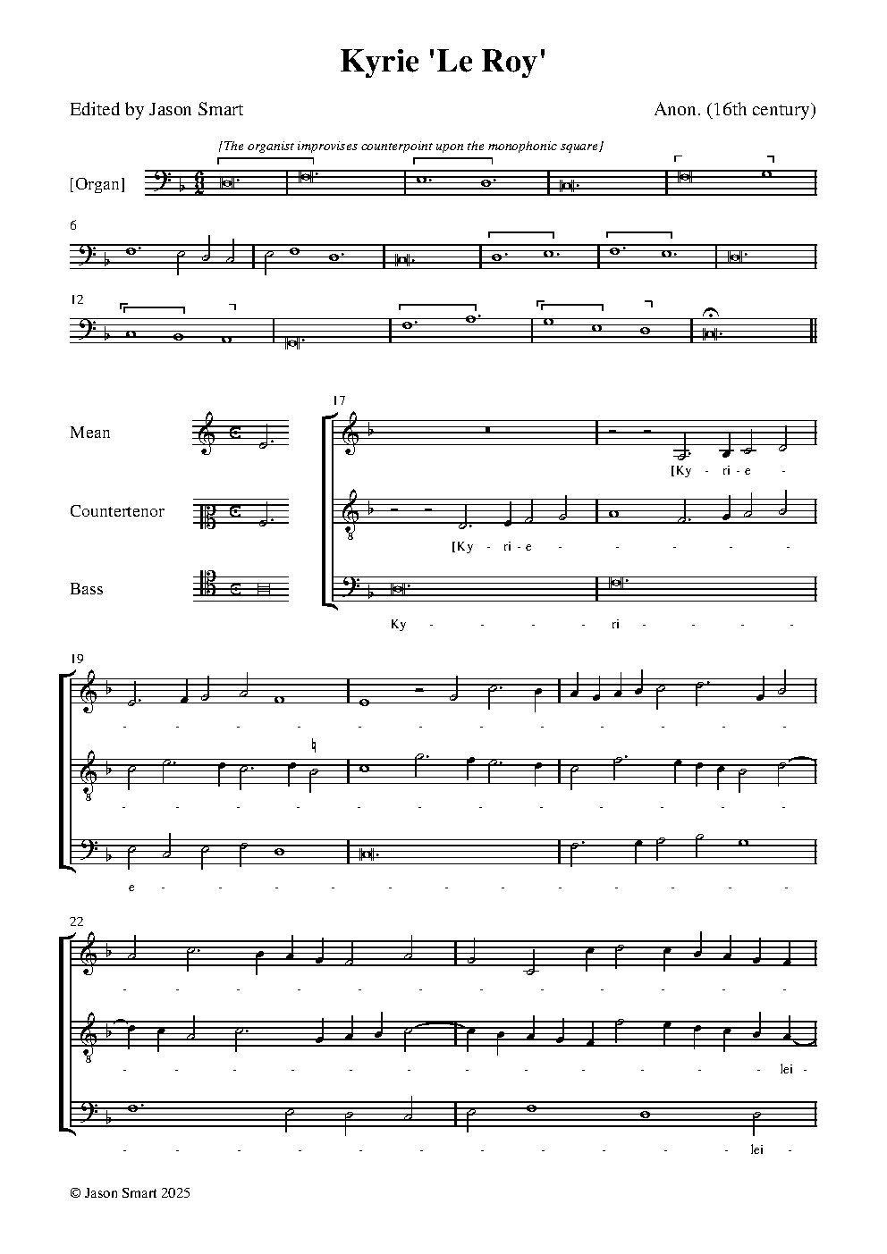 Kyrie 'Le Roy' - Choir Script PDF Thumbnail