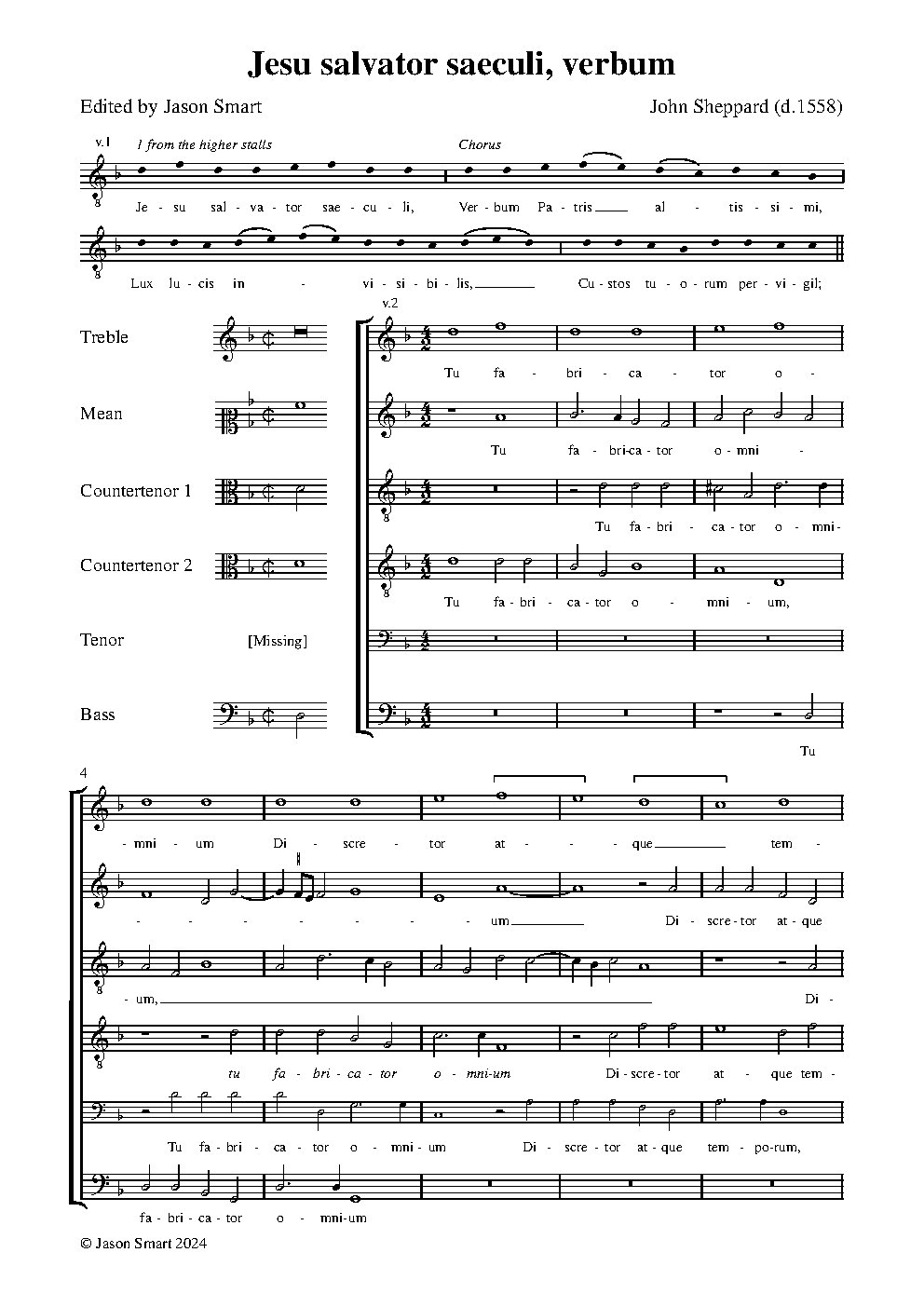 Jesu salvator saeculi, verbum Patris