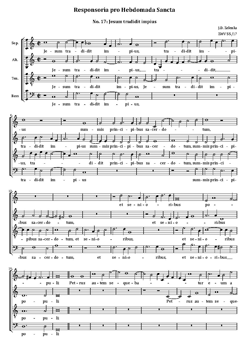 Jesum tradidit impius, ZWV 55:17