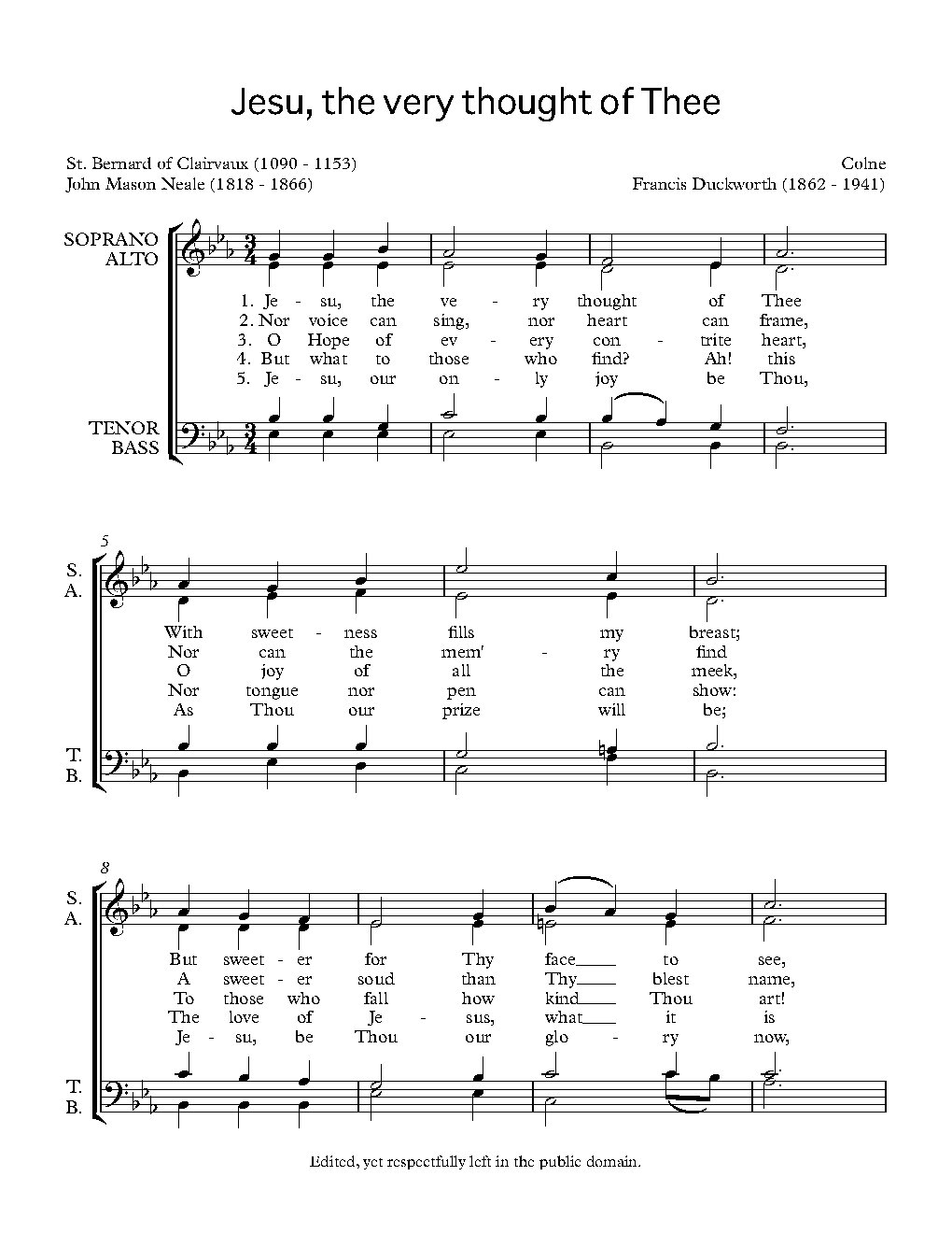 Jesu the very thought of Thee