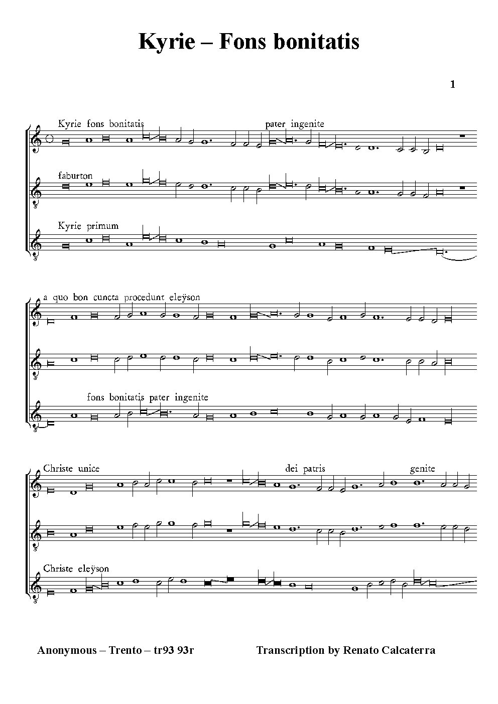 Kyrie - Fons bonitatis