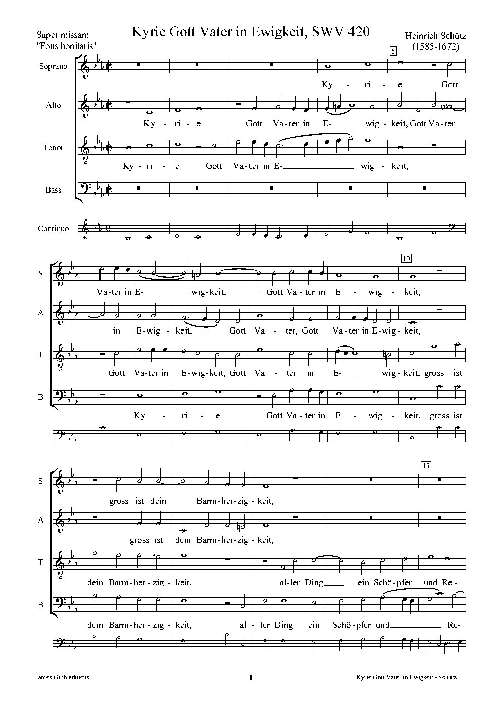 Kyrie Gott Vater in Ewigkeit, SWV 420